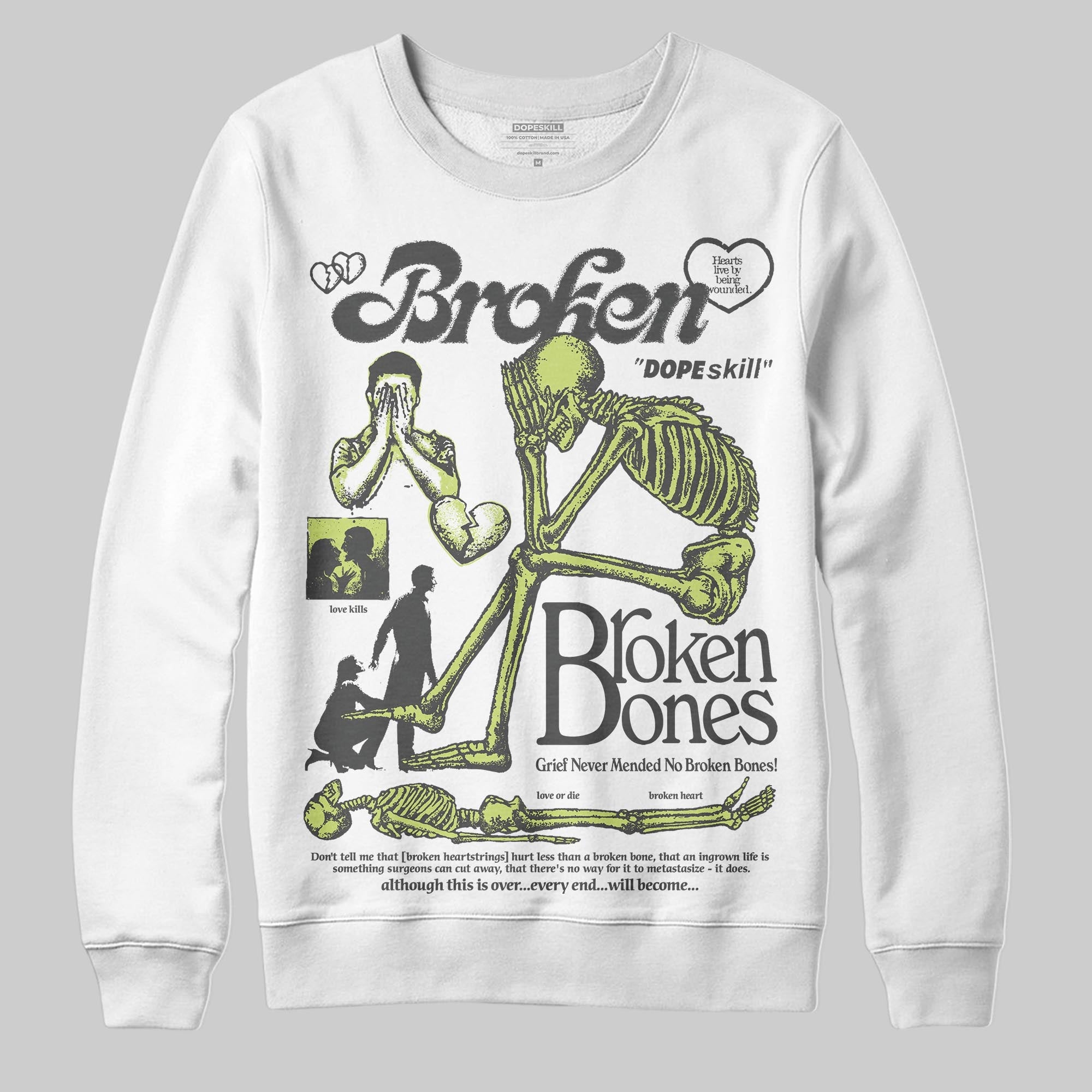 Light Lemon Twist 4s superstreetwear Sweatshirt Broken Bones Graphic