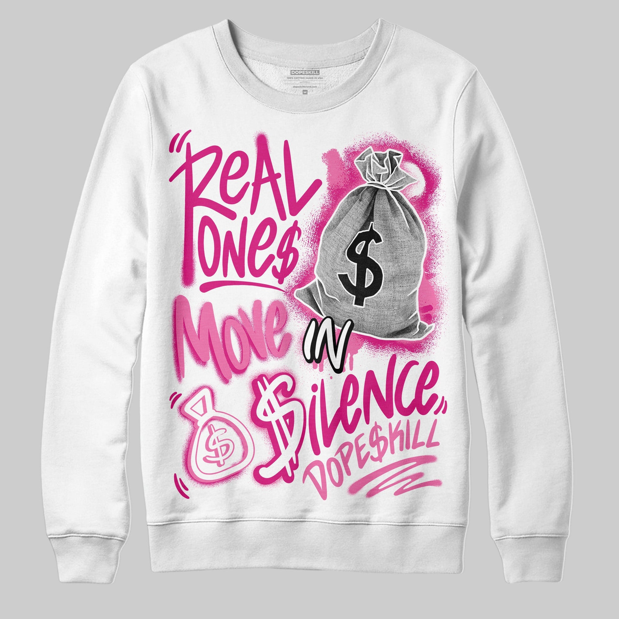 Rick RO Pink Leather Sneakers superstreetwear Sweatshirt Real Ones Move In Silence Graphic