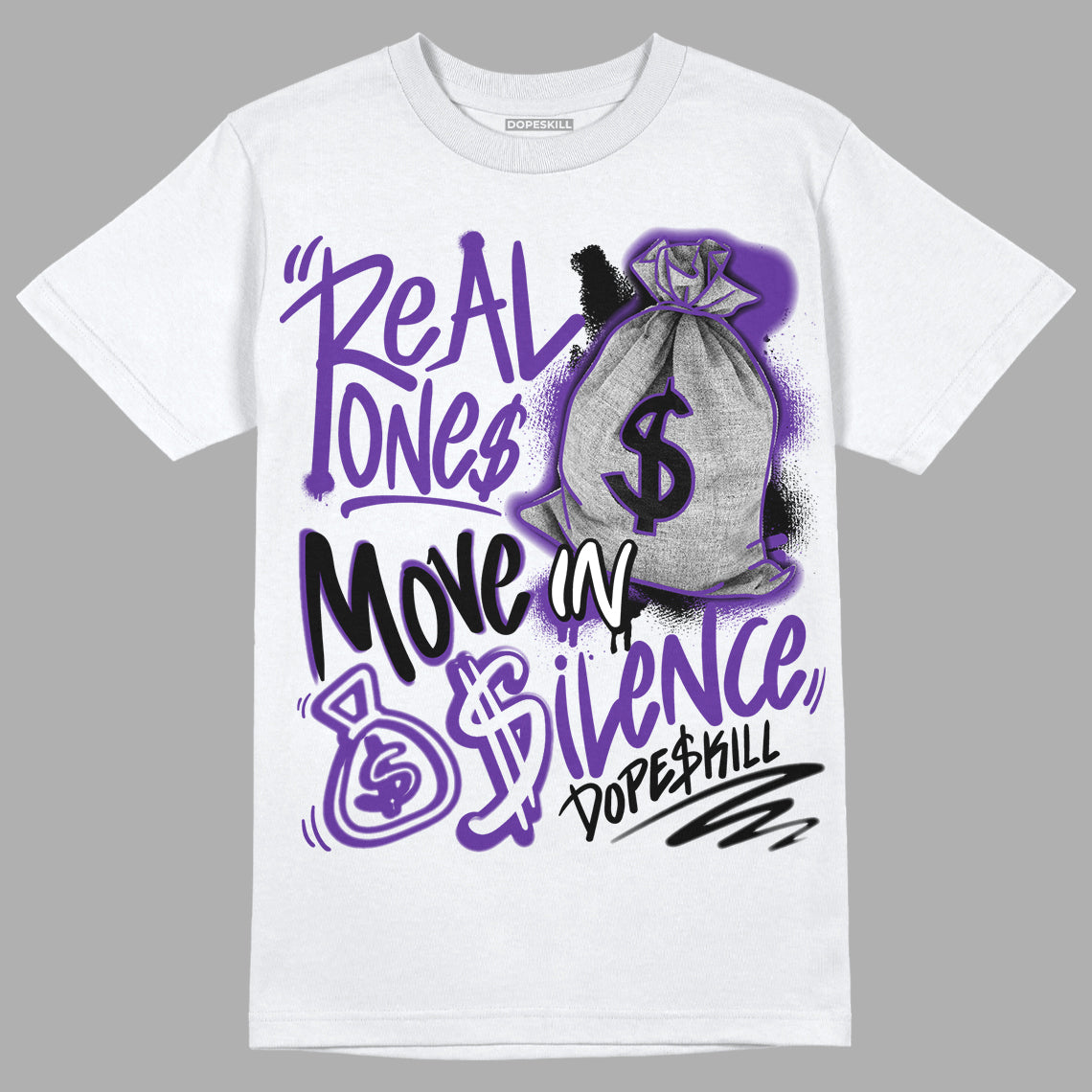 PURPLE Collection superstreetwear T-Shirt Real Ones Move In Silence Graphic