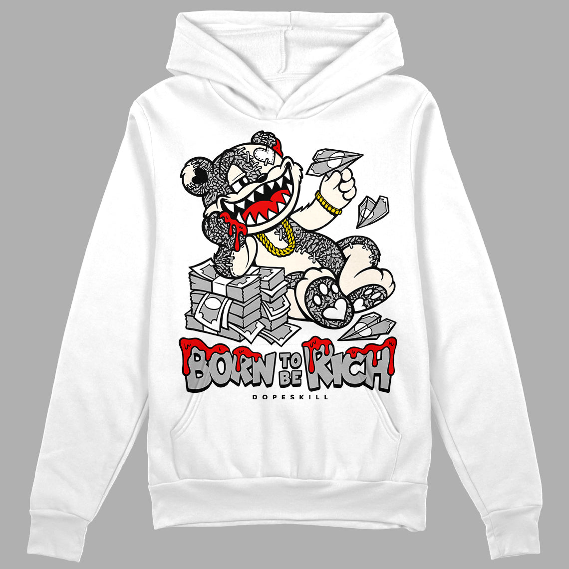Off Noir 3s superstreetwear Hoodie Sweatshirt Born To Be Rich Graphic