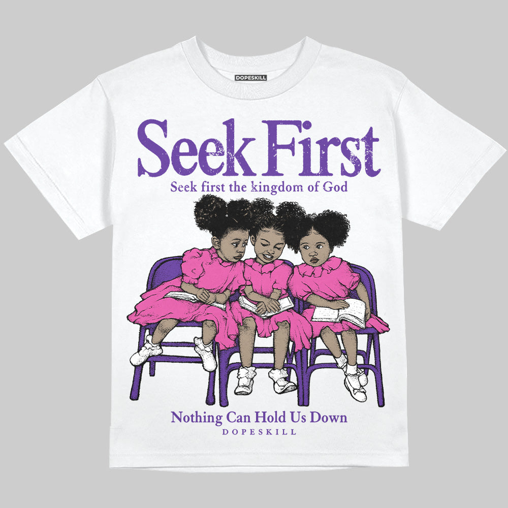 PURPLE Collection superstreetwear Oversize Print T-Shirt New Seek First Graphic