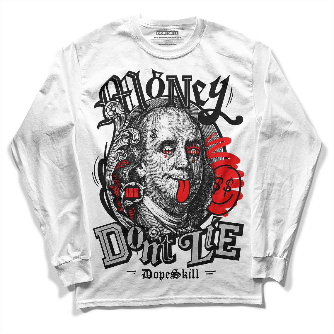 Dunk Panda White Black superstreetwear Long Sleeve T-Shirt Money Don't Lie Graphic