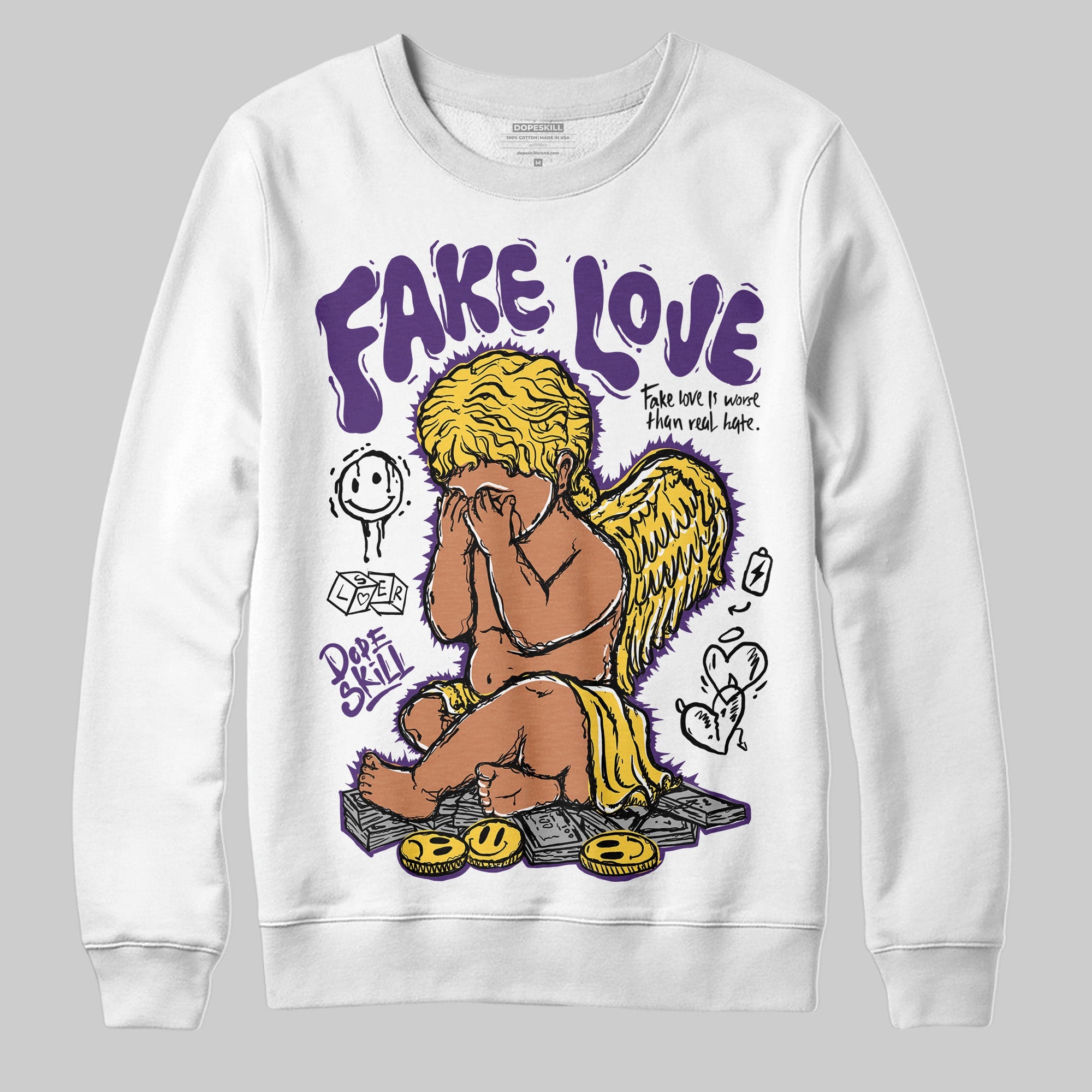 Field Purple 12s superstreetwear Sweatshirt False Love Graphic