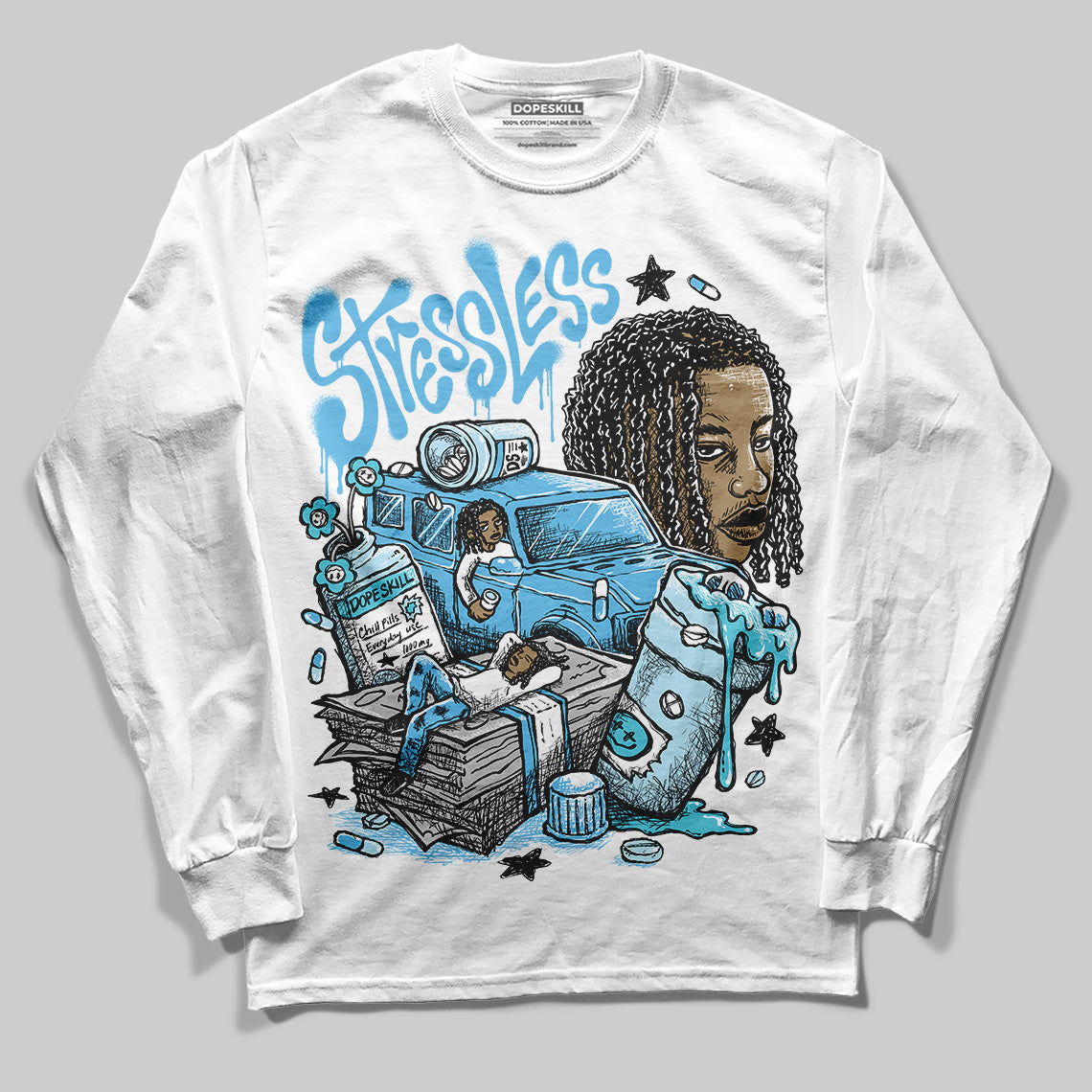 Legend Blue 11s superstreetwear Long Sleeve T-Shirt Stressless Graphic