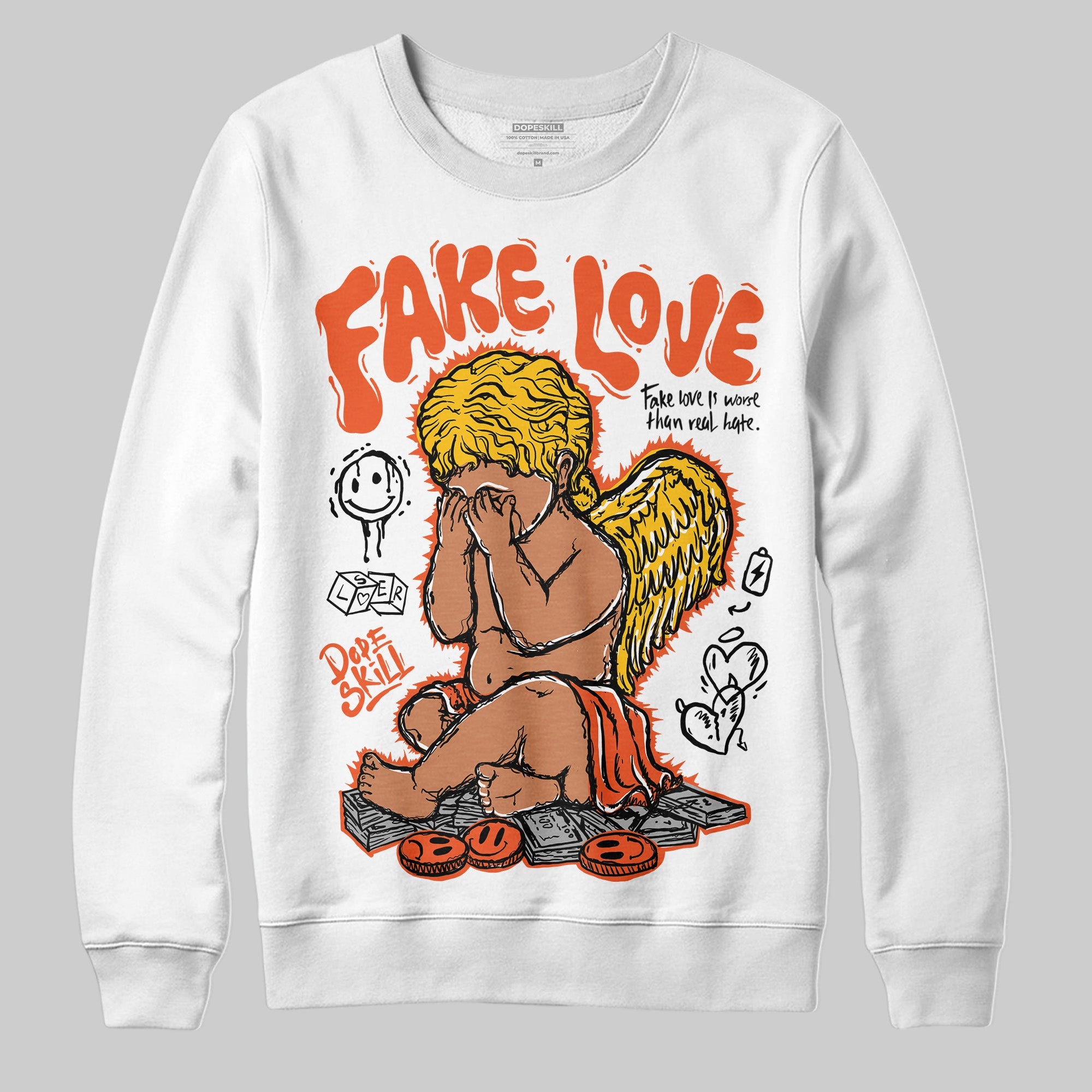 Orange Milk superstreetwear Sweatshirt False Love Graphic