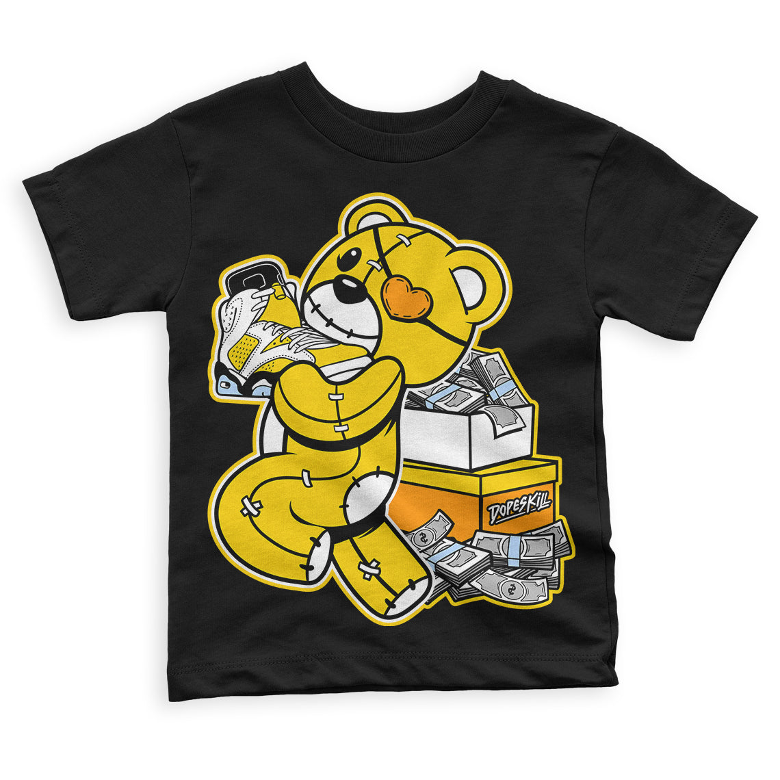 Yellow Ochre 6s superstreetwear Toddler Kids T-shirt Bear Steals Sneaker Graphic