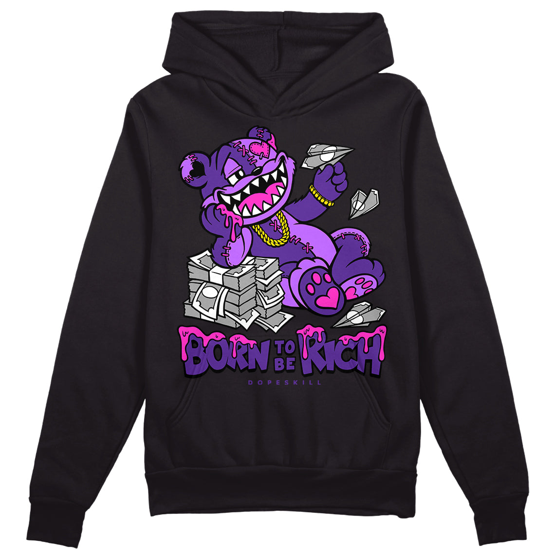 PURPLE Collection superstreetwear Hoodie Sweatshirt Born To Be Rich Graphic
