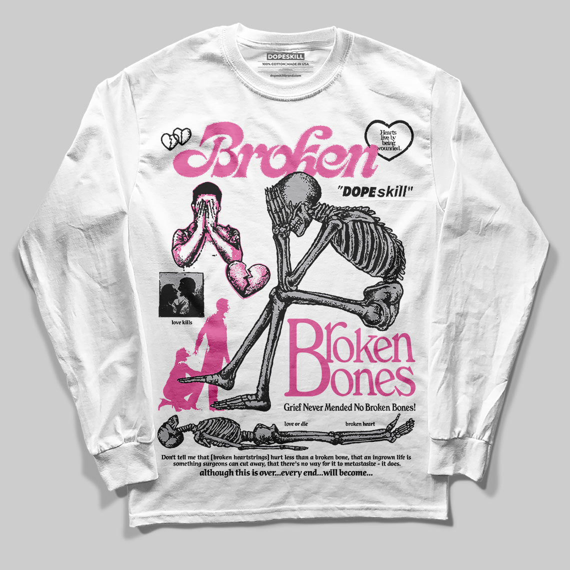Kayano 14 Cream Sweet Pink superstreetwear Long Sleeve T-Shirt Broken Bones Graphic