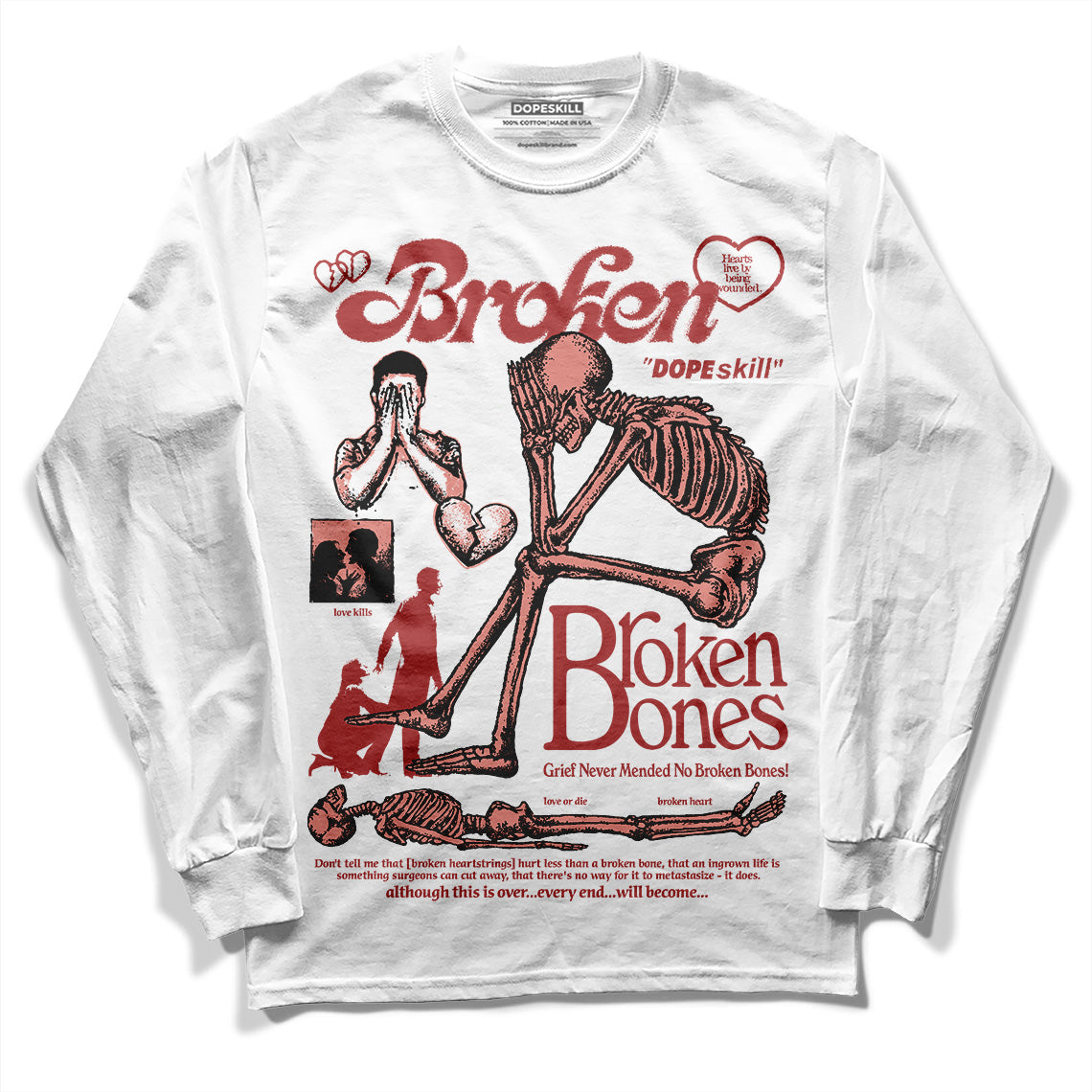 Dune Red 13s superstreetwear Long Sleeve T-Shirt Broken Bones Graphic
