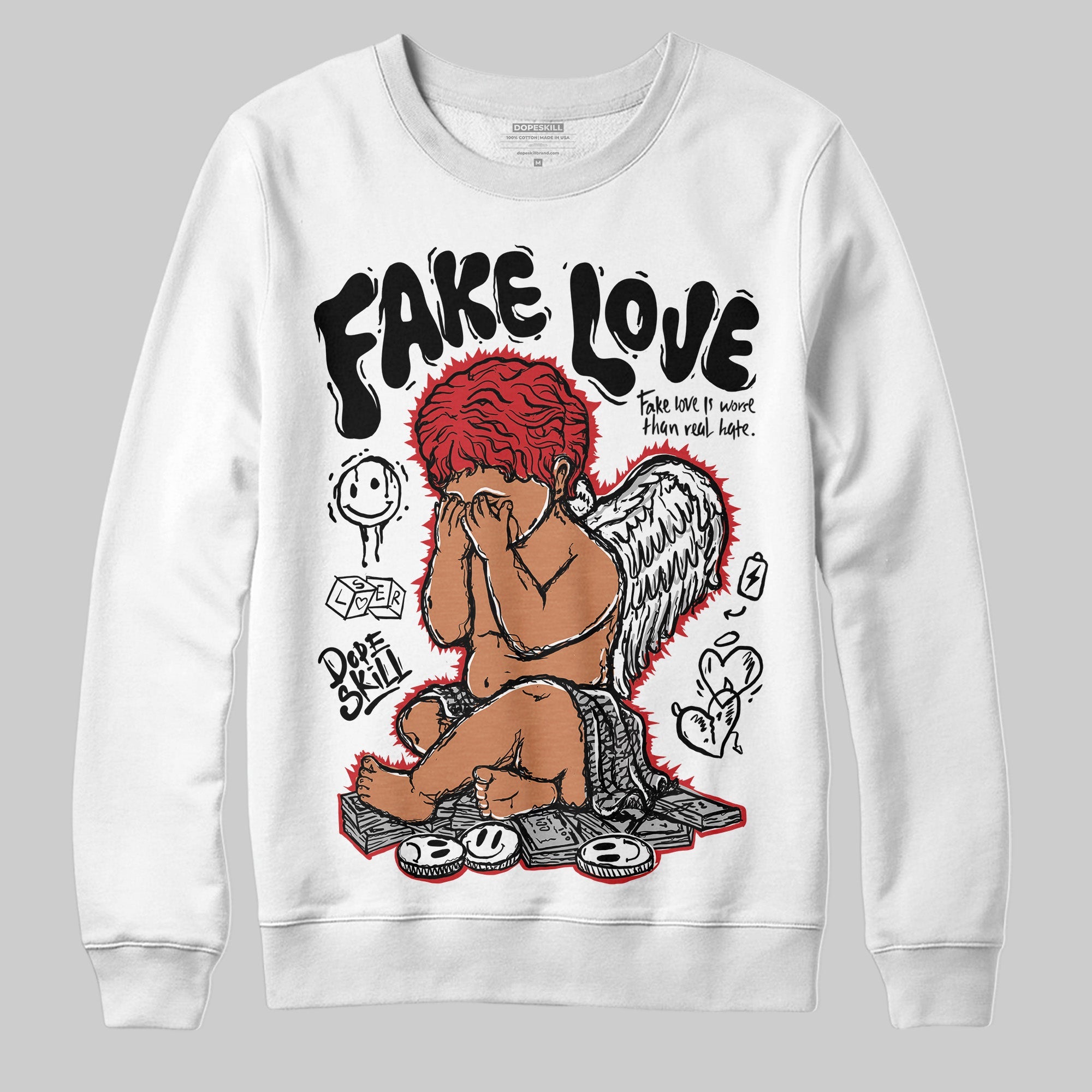 Black Cement 3s superstreetwear Sweatshirt False Love Graphic