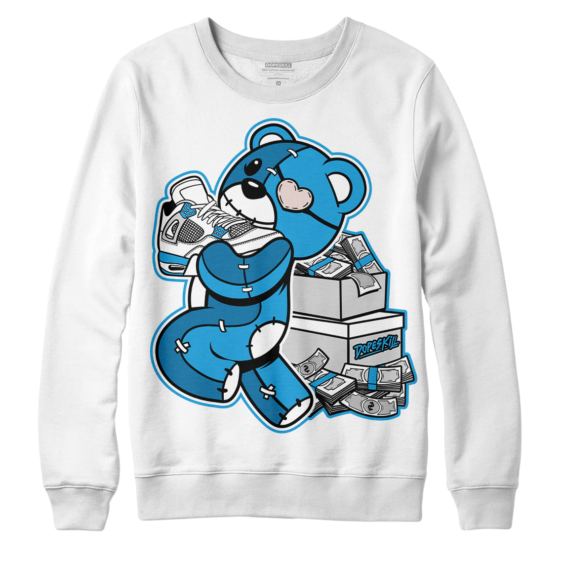 Military Blue 4s superstreetwear Sweatshirt Bear Steals Sneaker Graphic