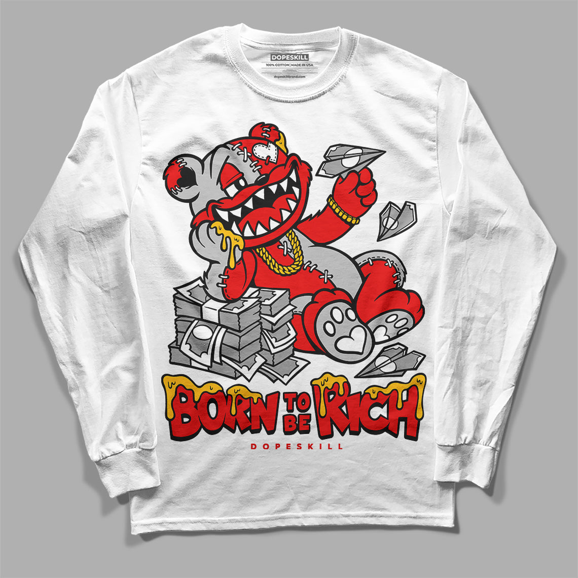 Cherry 12s superstreetwear Long Sleeve T-Shirt Born To Be Rich Graphic