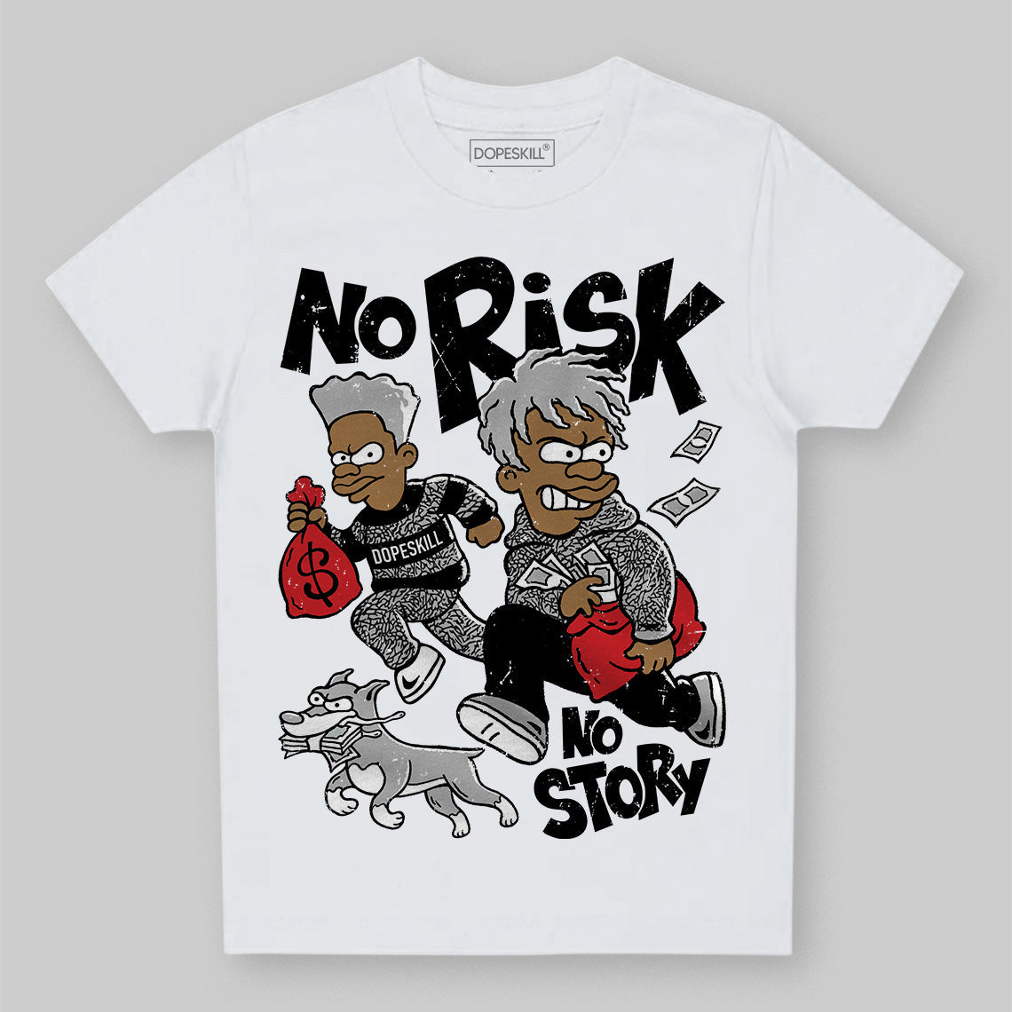 Black Cement 3s superstreetwear Toddler Kids T-shirt No Risk No Story Graphic