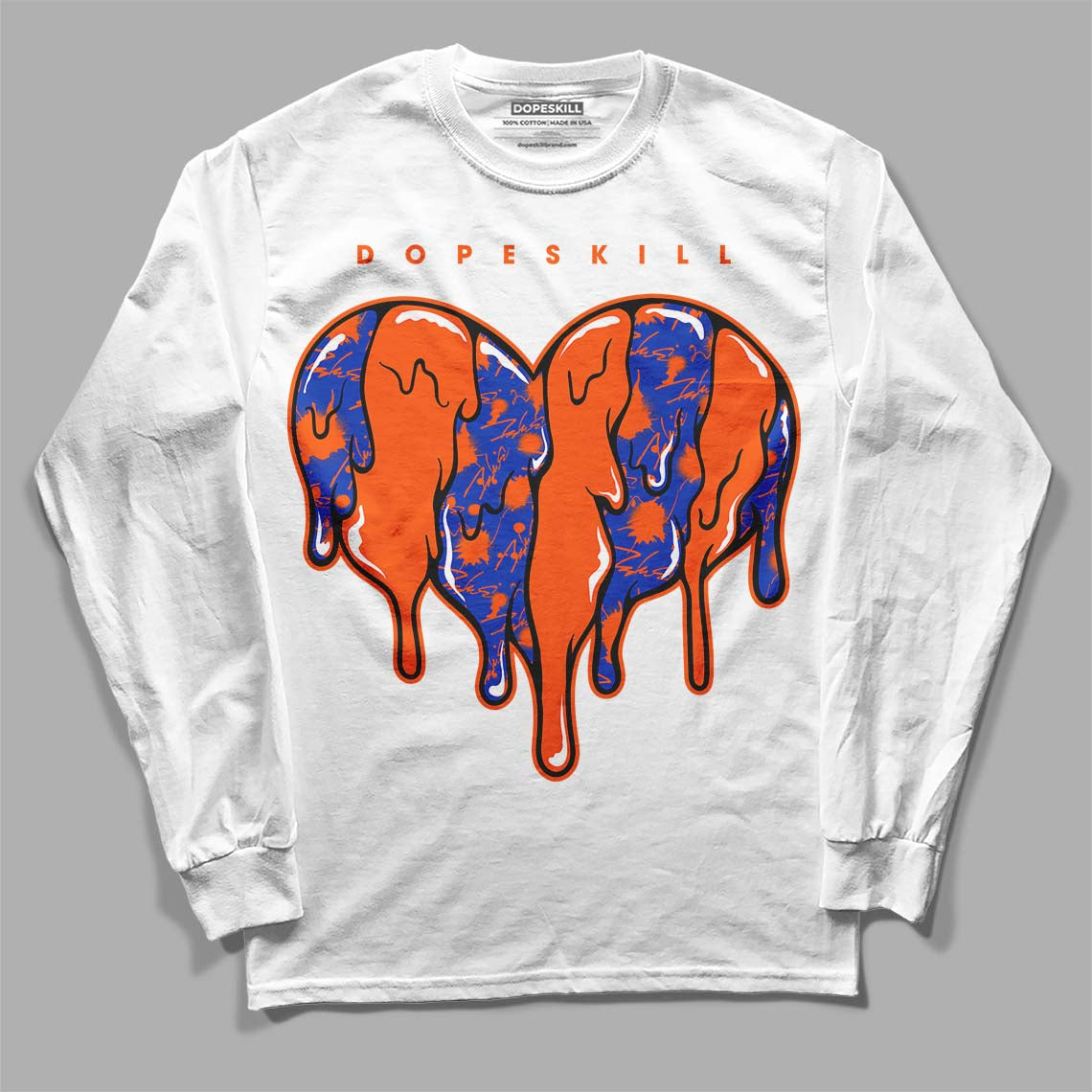 Dunk Low Futura Orange Blaze superstreetwear Long Sleeve T-Shirt Slime Drip Heart Graphic