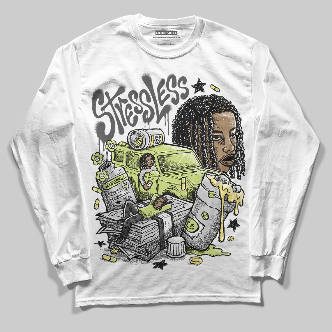 Light Lemon Twist 4s superstreetwear Long Sleeve T-Shirt Stressless Graphic