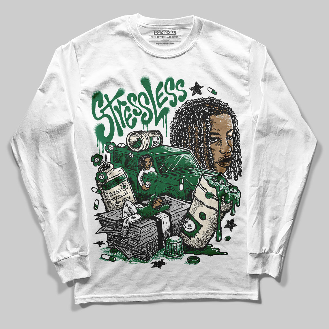 Pine Green 13s superstreetwear Long Sleeve T-Shirt Stressless Graphic