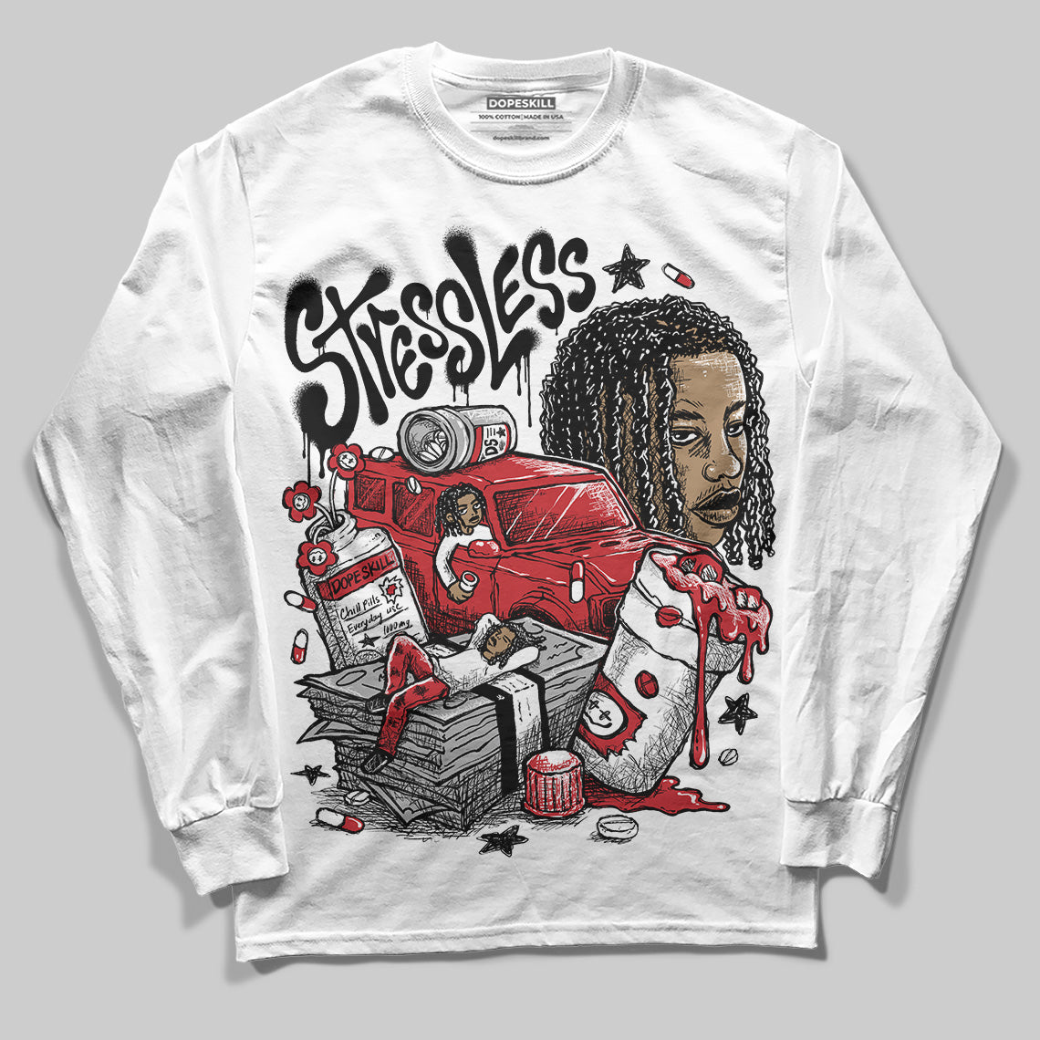 Bred 11s superstreetwear Long Sleeve T-Shirt Stressless Graphic