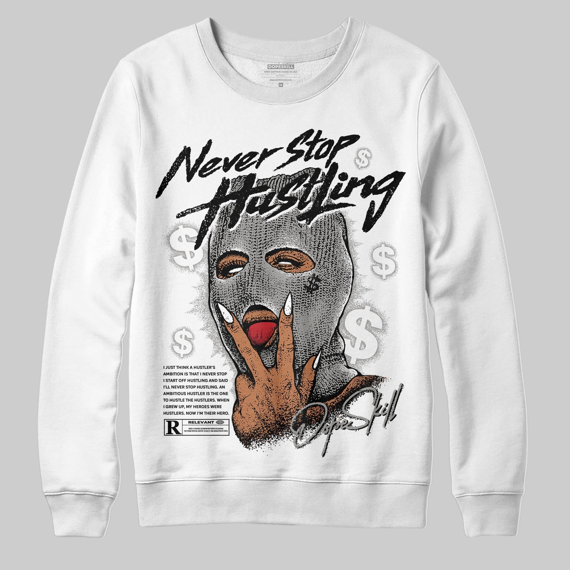 Pure Money 3s superstreetwear Sweatshirt Never Stop Hustling Graphic