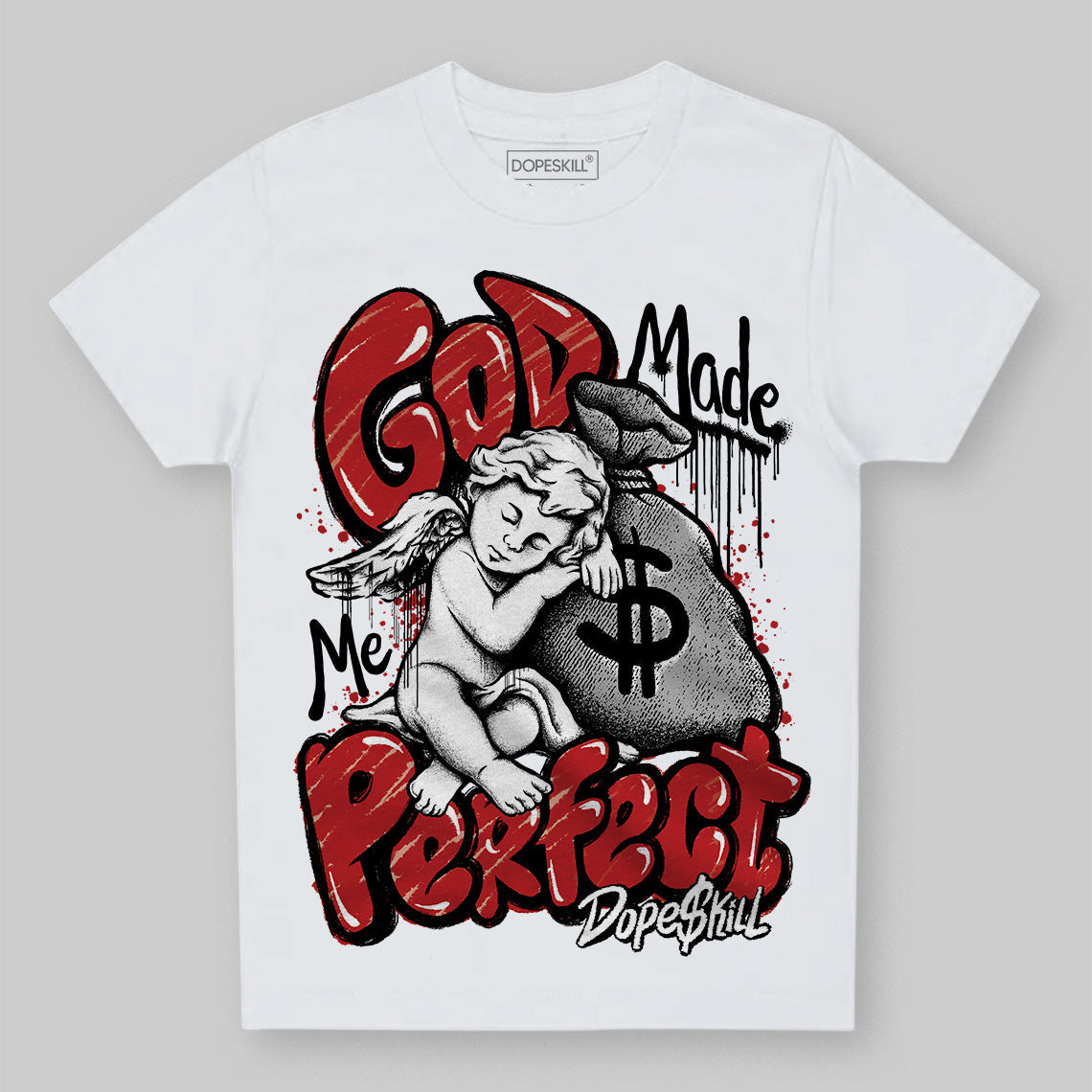 Flu Game 12s superstreetwear Toddler Kids T-shirt God Made Me Perfect Graphic