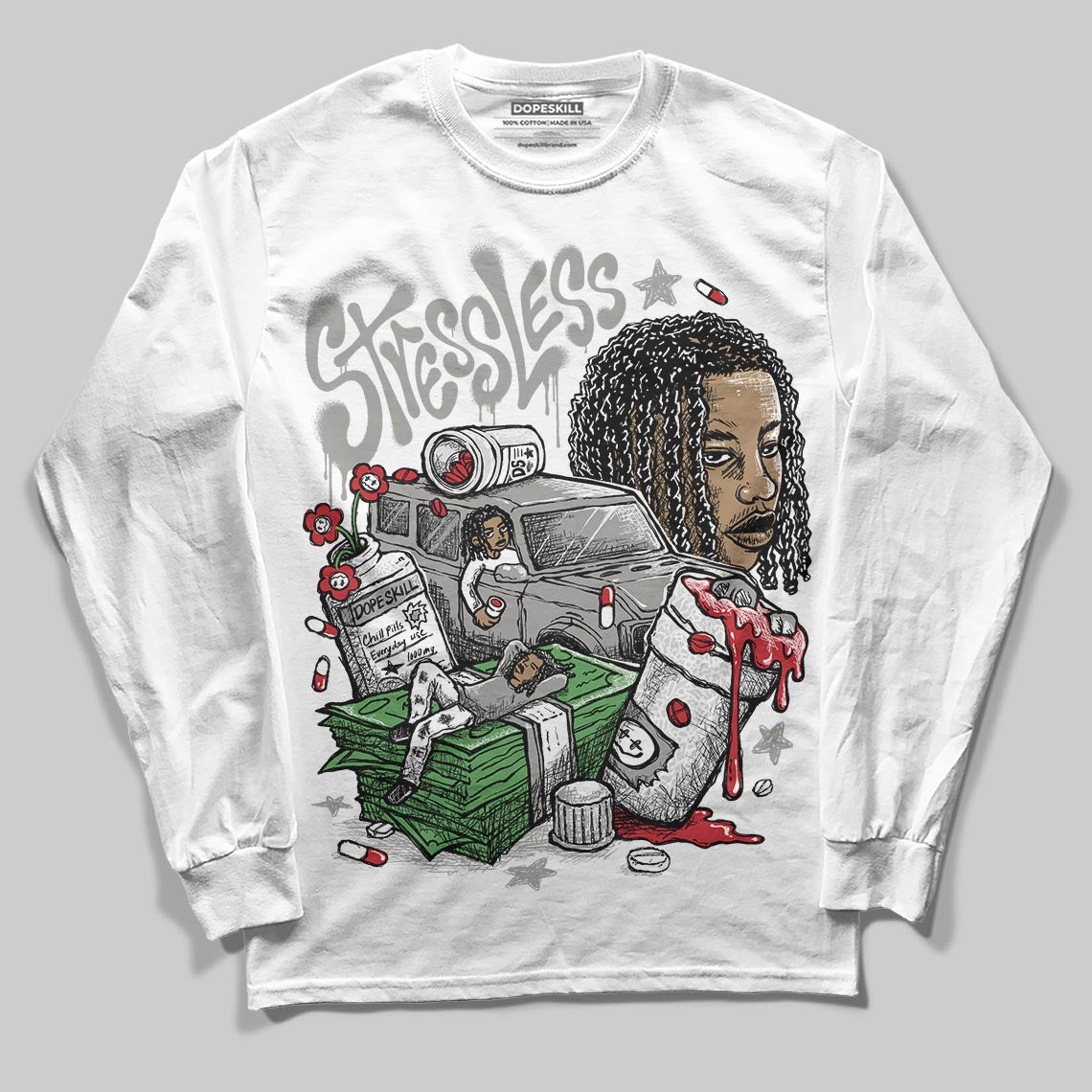 Pure Money 3s superstreetwear Long Sleeve T-Shirt Stressless Graphic