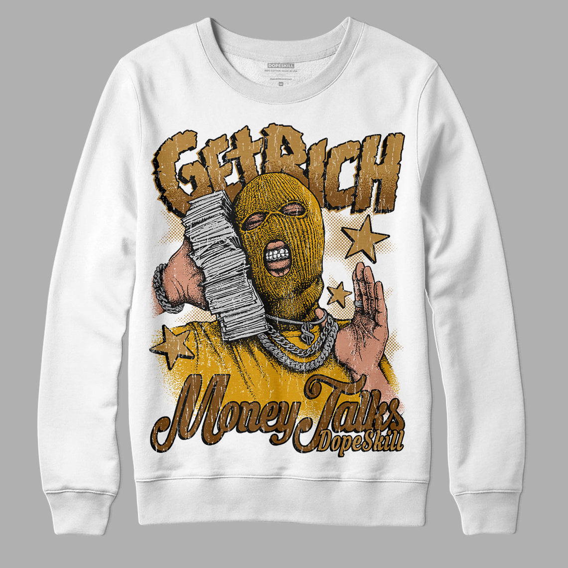 Wheat 13s superstreetwear Sweatshirt Get Rich Graphic