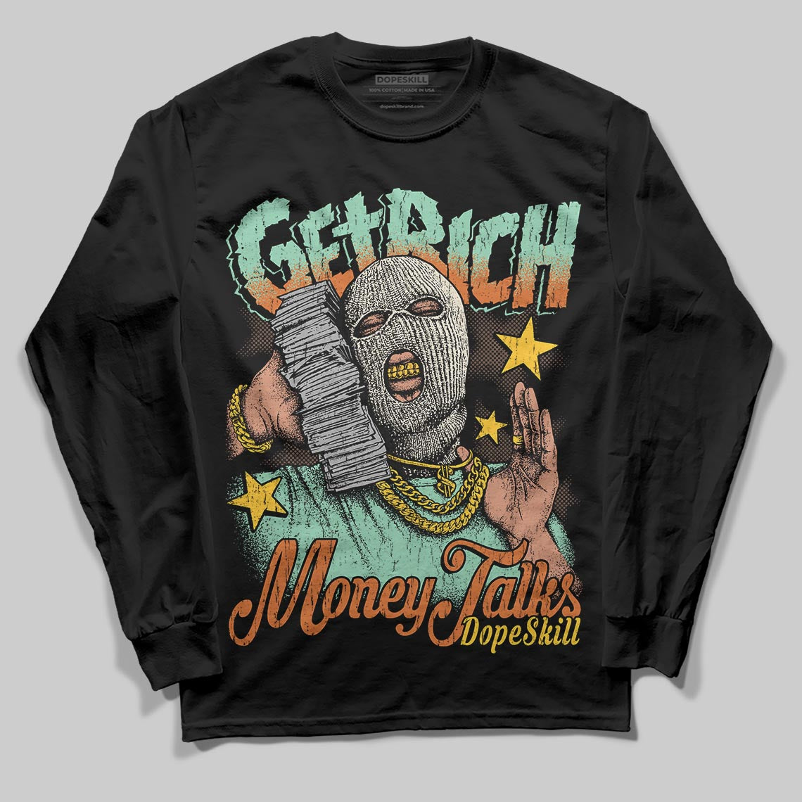 SB Dunk a??Rodeoa?? superstreetwear Long Sleeve T-Shirt Get Rich Graphic