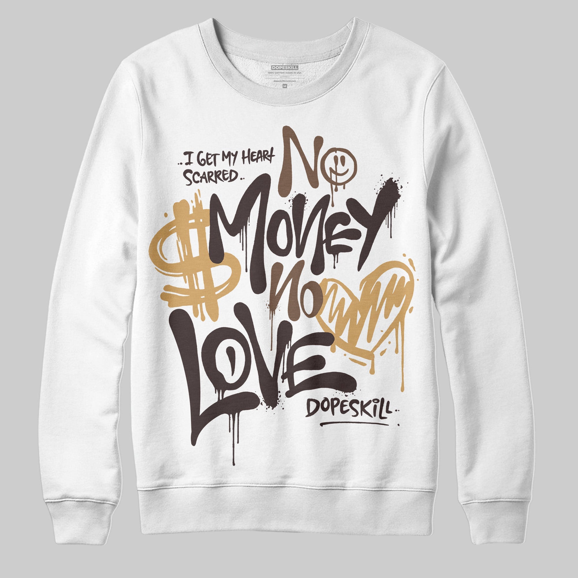Earth 5s superstreetwear Sweatshirt No Money No Love Typo Graphic