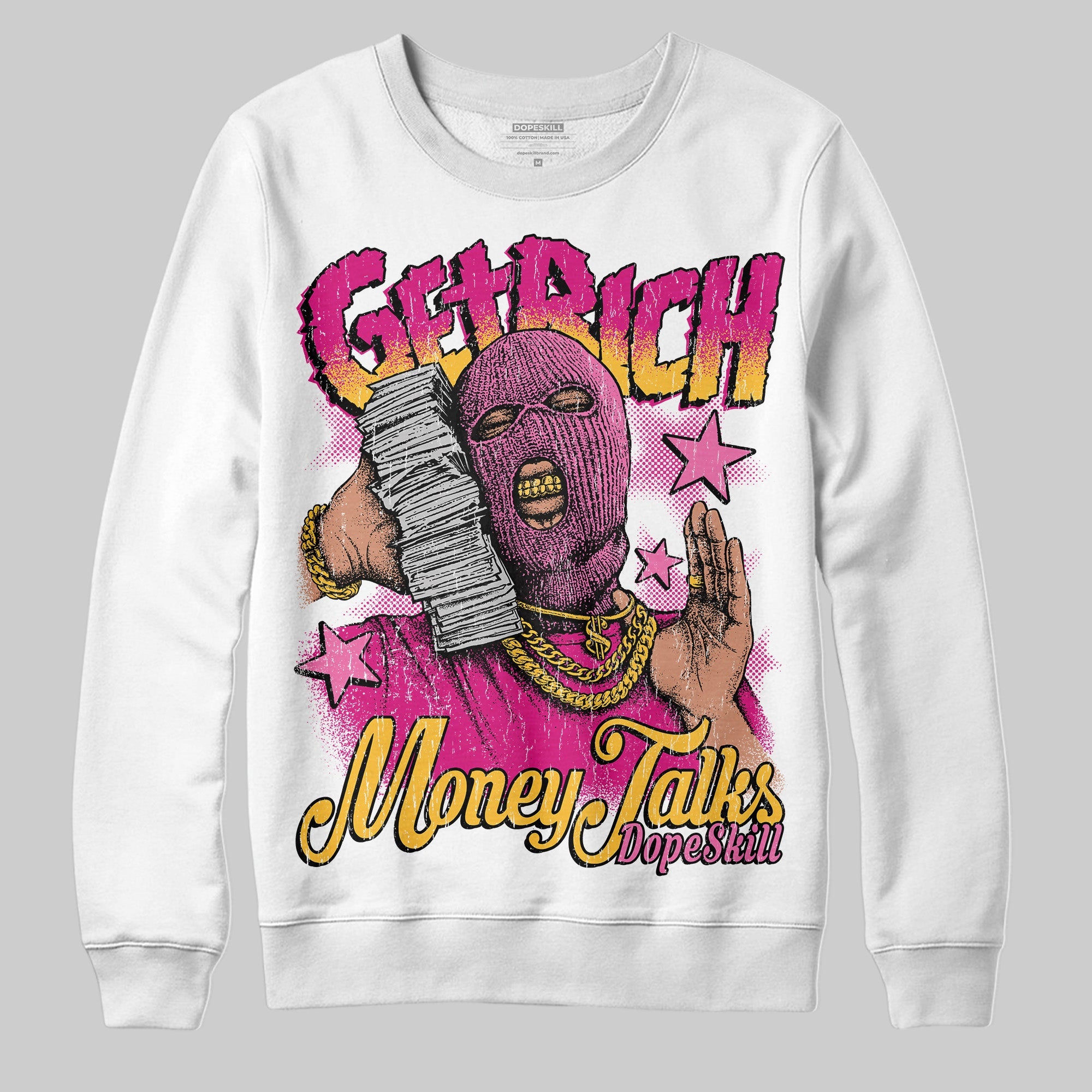 Rick RO Pink Leather Sneakers superstreetwear Sweatshirt Get Rich Graphic