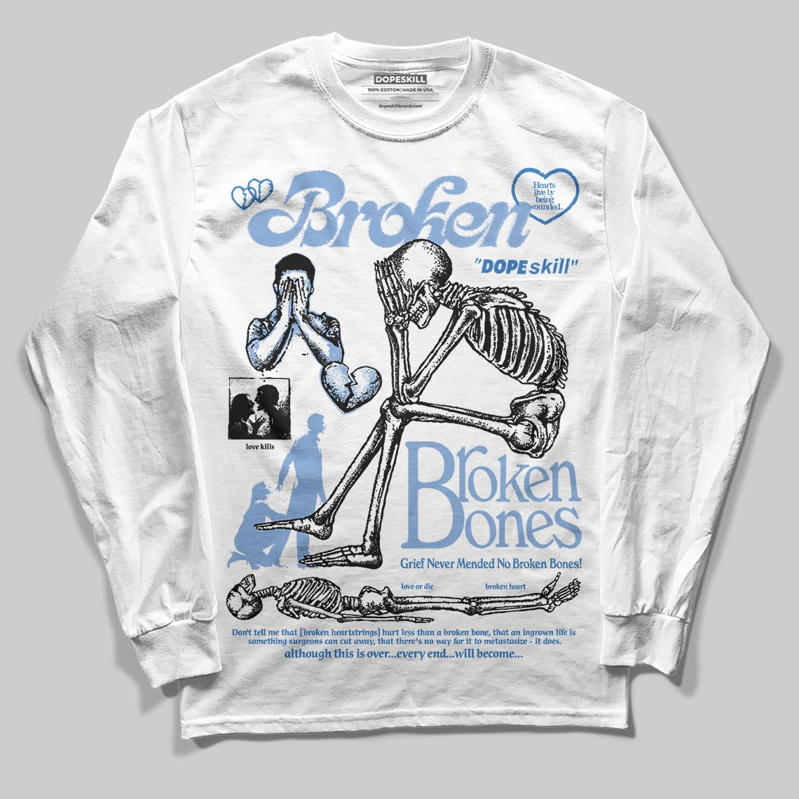 Forget Me Not 4s superstreetwear Long Sleeve T-Shirt Broken Bones Graphic