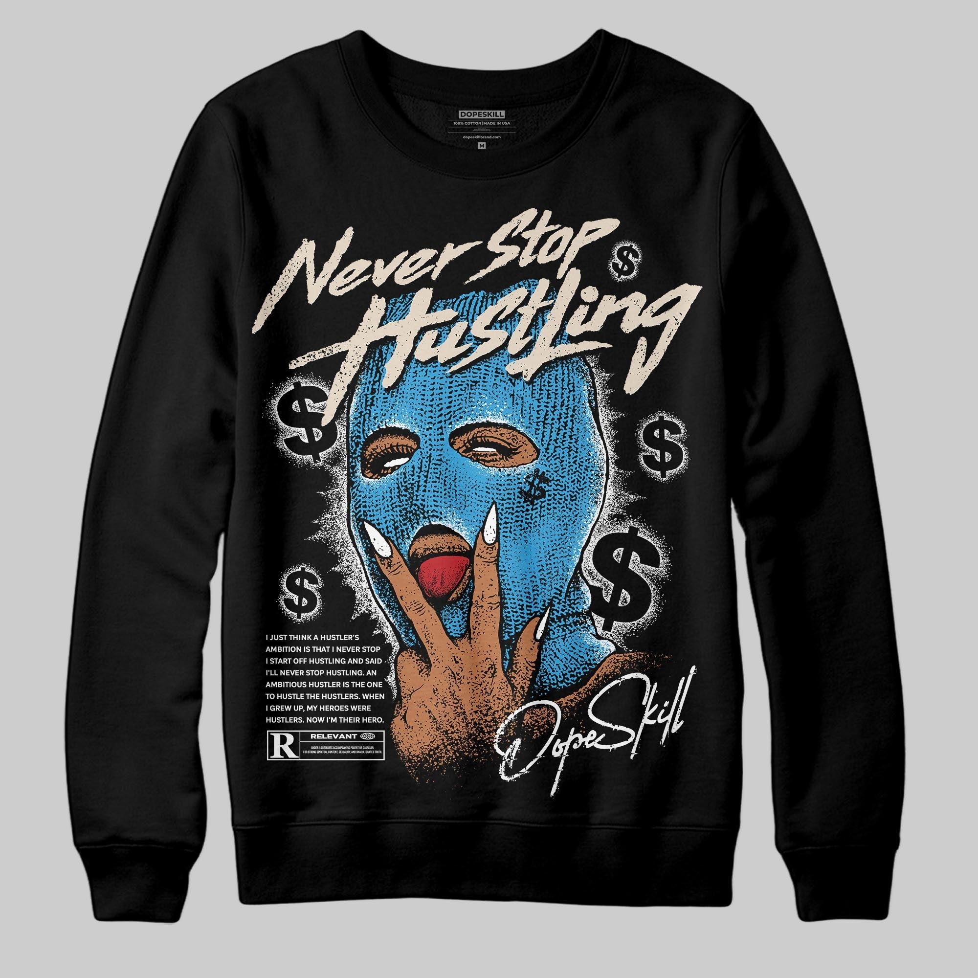 UNC Reimagined 1s superstreetwear Sweatshirt Never Stop Hustling Graphic