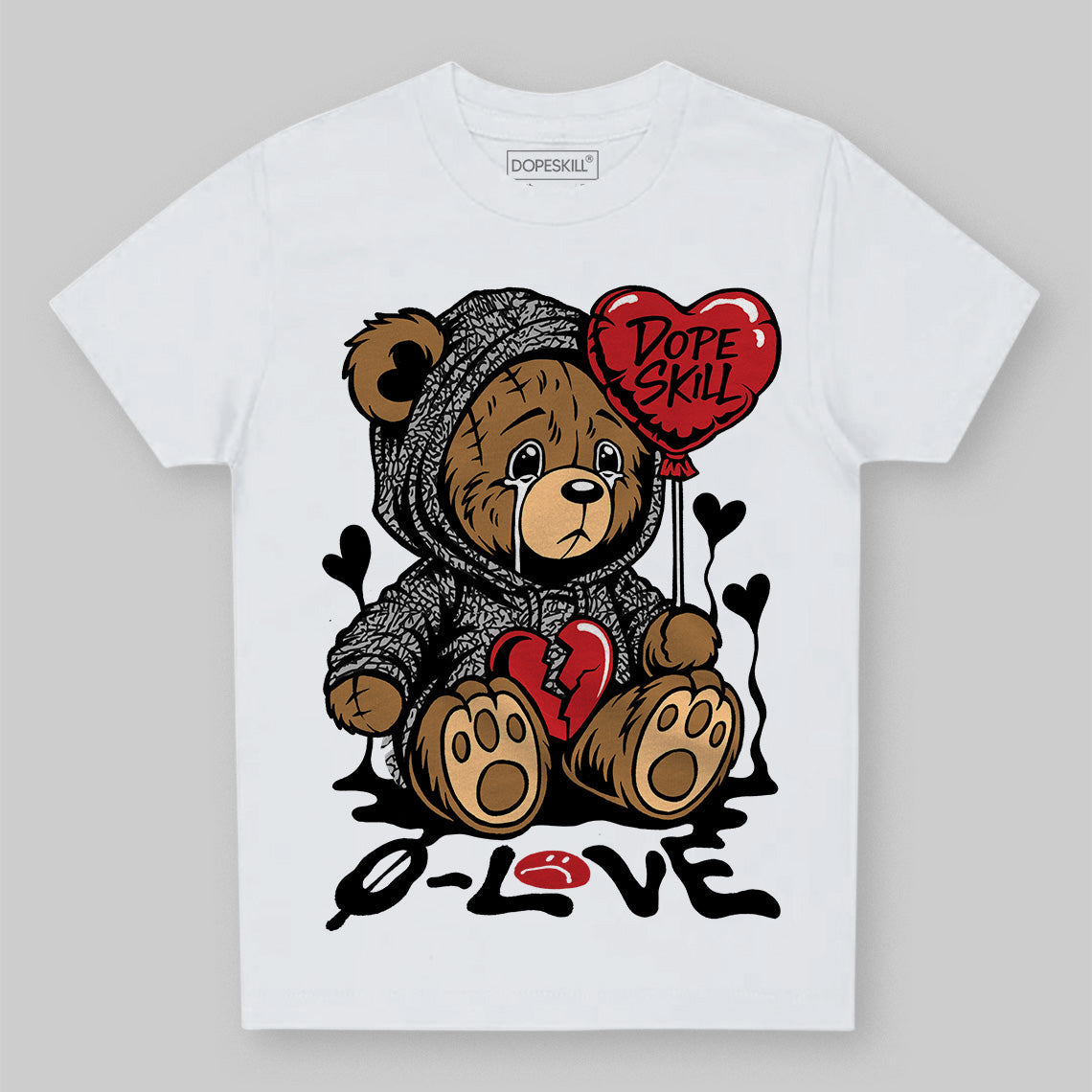 Black Cement 3s superstreetwear Toddler Kids T-shirt Broken Bear Graphic