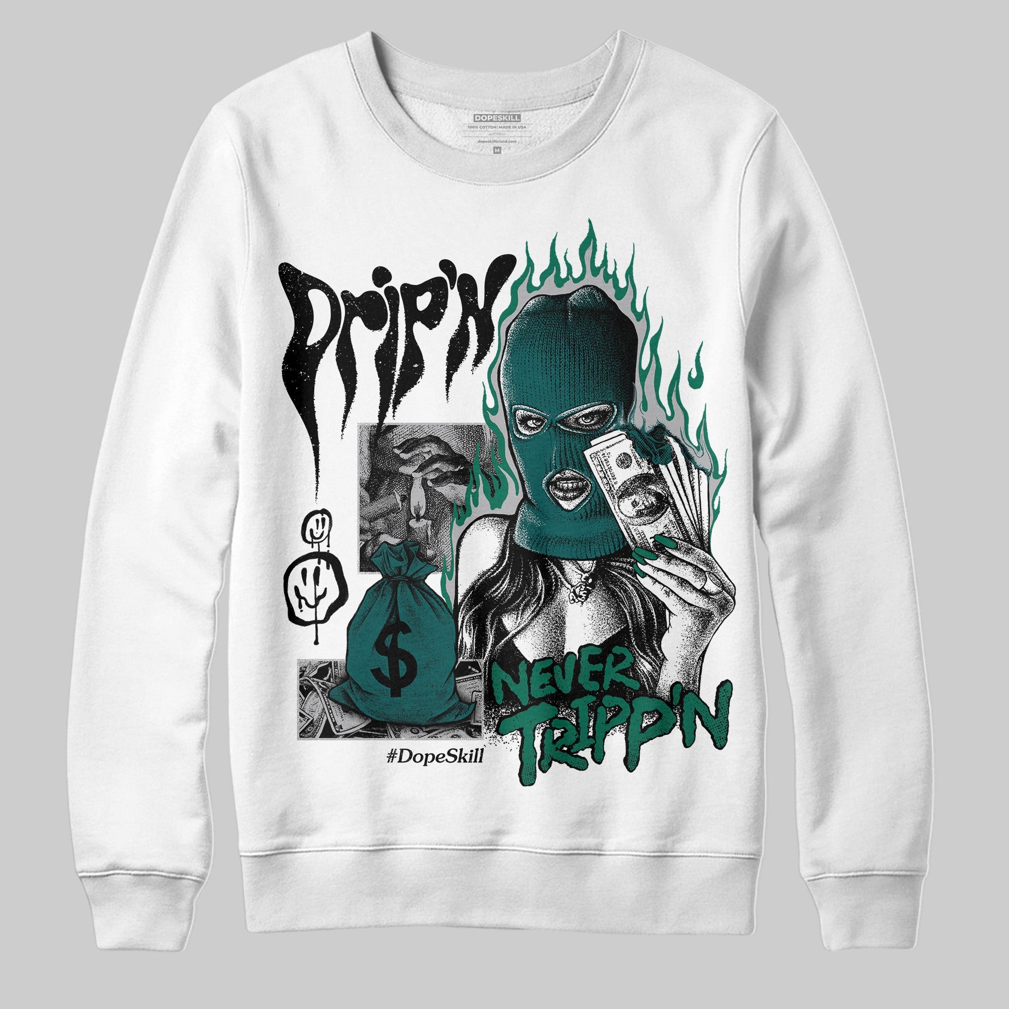 Gel 1130 White Dark Neptune superstreetwear Sweatshirt Drip'n Never Tripp'n Graphic
