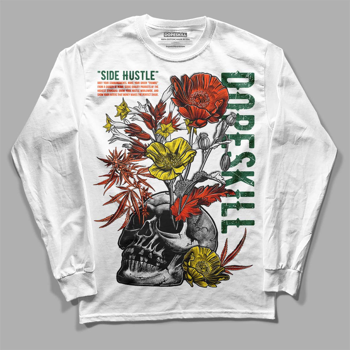 Dunk Low Team Dark Green Orange superstreetwear Long Sleeve T-Shirt Side Hustle Graphic