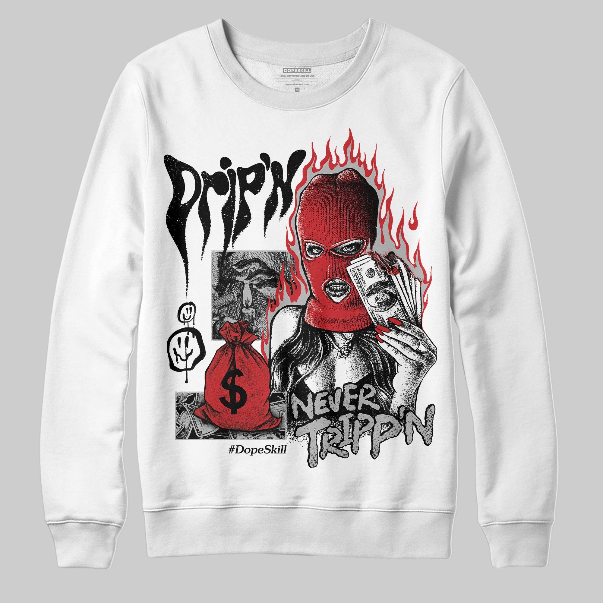 Black Cement 3s superstreetwear Sweatshirt Drip'n Never Tripp'n Graphic