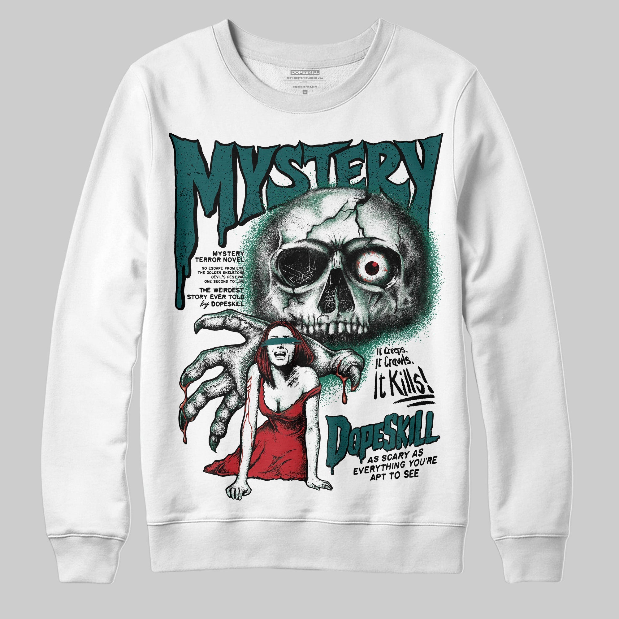 Gel 1130 White Dark Neptune superstreetwear Sweatshirt Mystery Ghostly Grasp Graphic