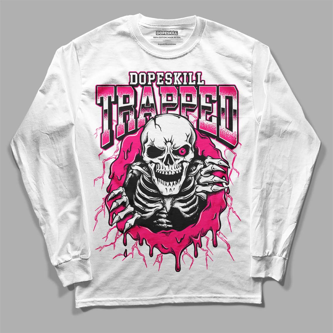 Fierce Pink 1s superstreetwear Long Sleeve T-Shirt Trapped Halloween Graphic