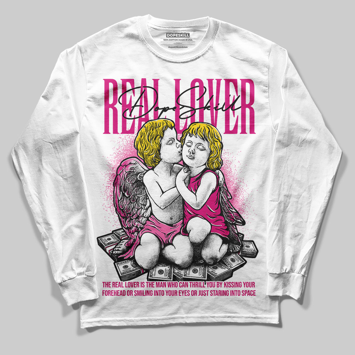 Rick RO Pink Leather Sneakers superstreetwear Long Sleeve T-Shirt Real Lover Graphic