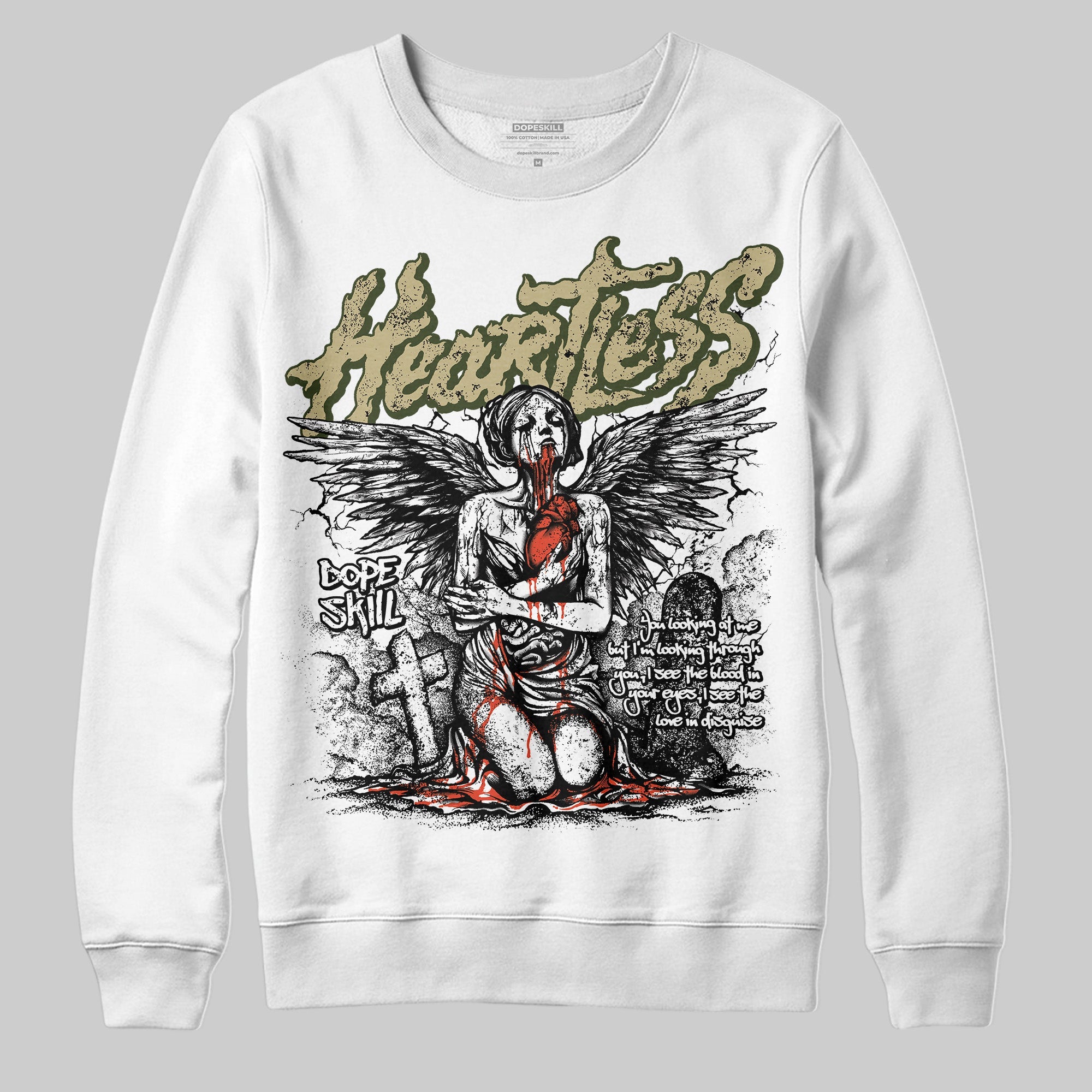 Olive Collection superstreetwear Sweatshirt Heartless Graphic