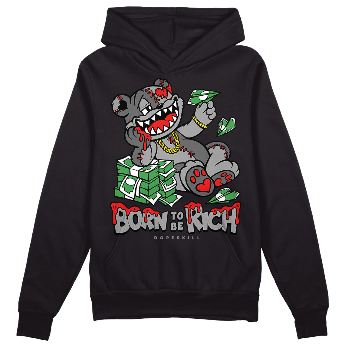 Grey Collection superstreetwear Hoodie Sweatshirt Born To Be Rich Graphic