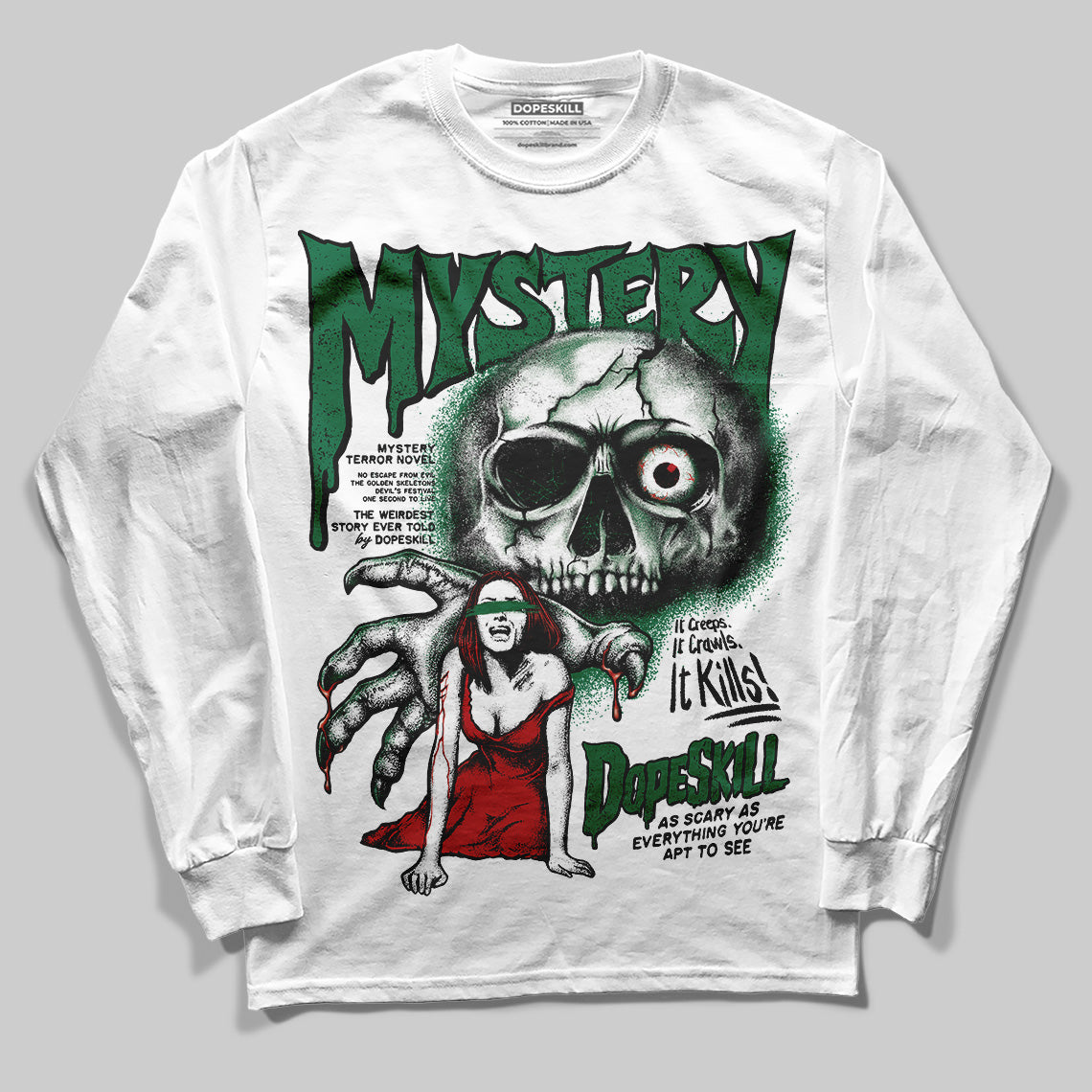 Pine Green 13s superstreetwear Long Sleeve T-Shirt Mystery Ghostly Grasp Graphic