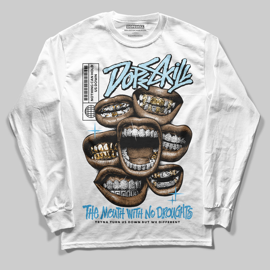Legend Blue 11s superstreetwear Long Sleeve T-Shirt The Mouth With No Droughts Graphic