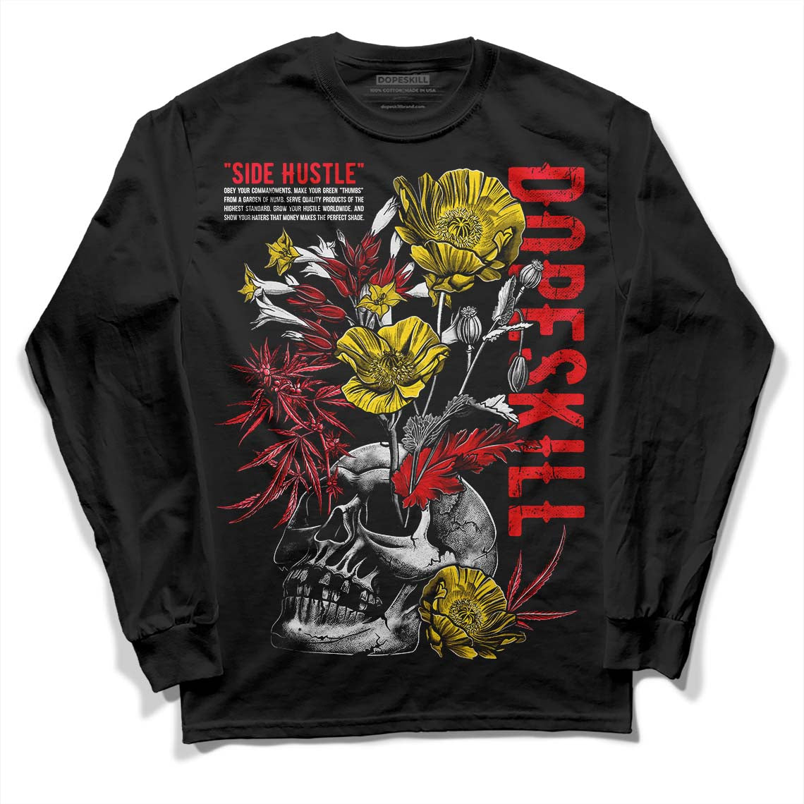 Red Thunder 4s superstreetwear Long Sleeve T-Shirt Side Hustle Graphic