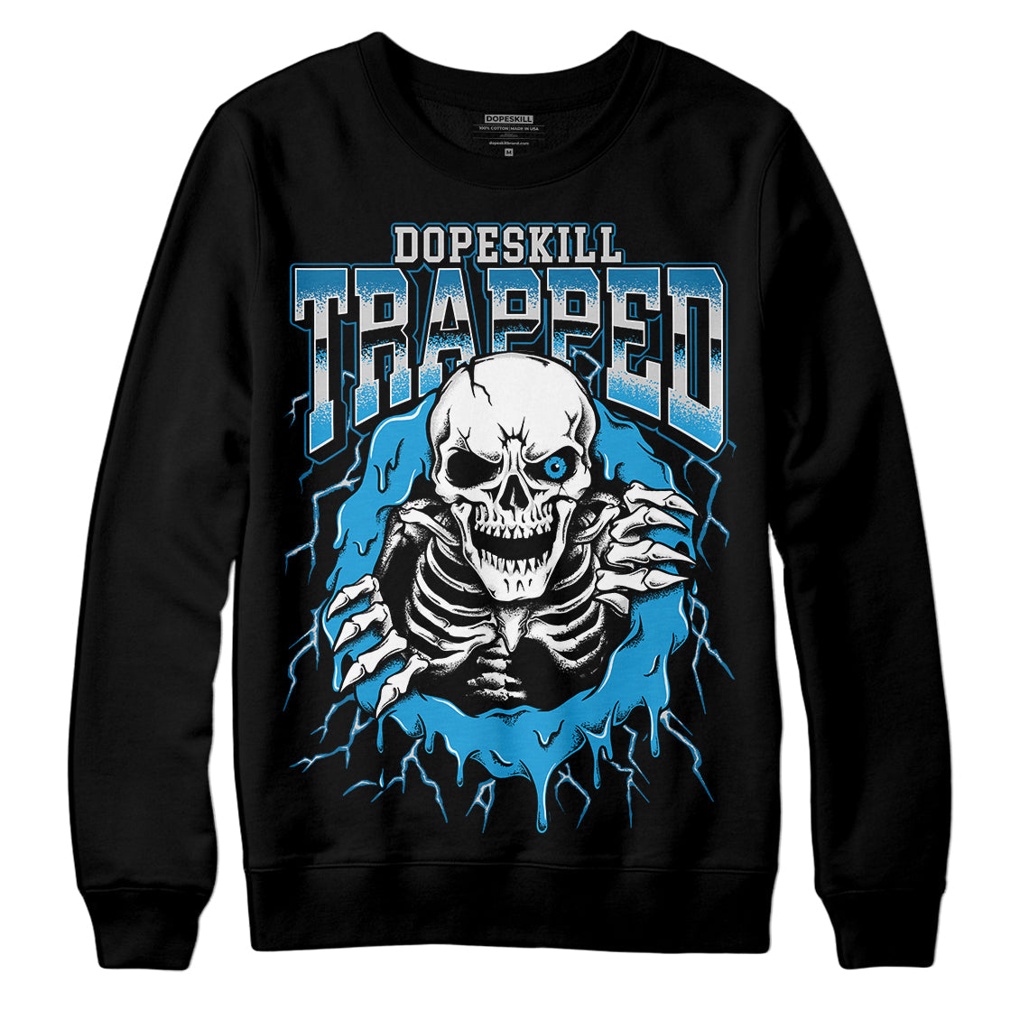 Military Blue 4s superstreetwear Sweatshirt Trapped Halloween Graphic