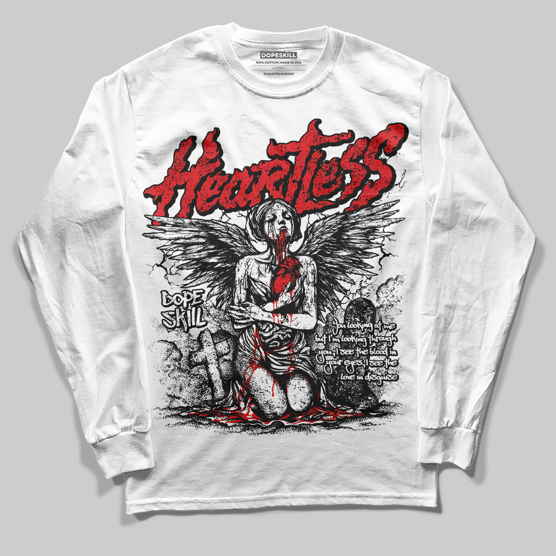 Red Cement 4S superstreetwear Long Sleeve T-Shirt Heartless Graphic