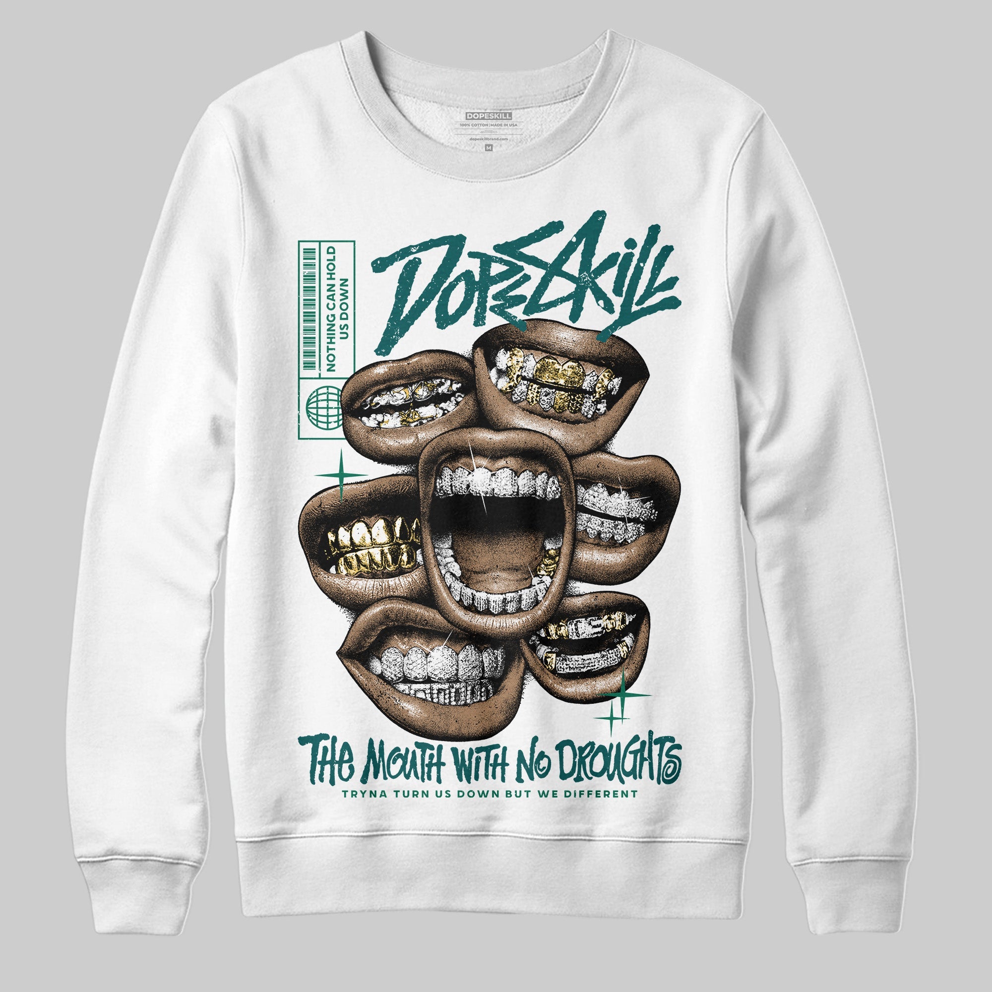 Gel 1130 White Dark Neptune superstreetwear Sweatshirt The Mouth With No Droughts Graphic
