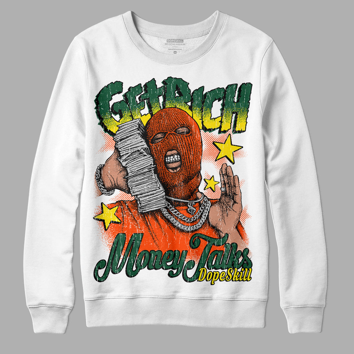 Dunk Low Team Dark Green Orange superstreetwear Sweatshirt Get Rich Graphic
