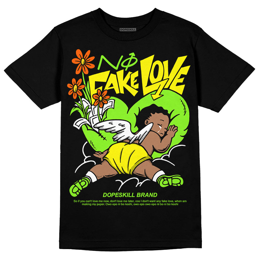 Neon Green Collection superstreetwear T-Shirt No Fake Love Graphic