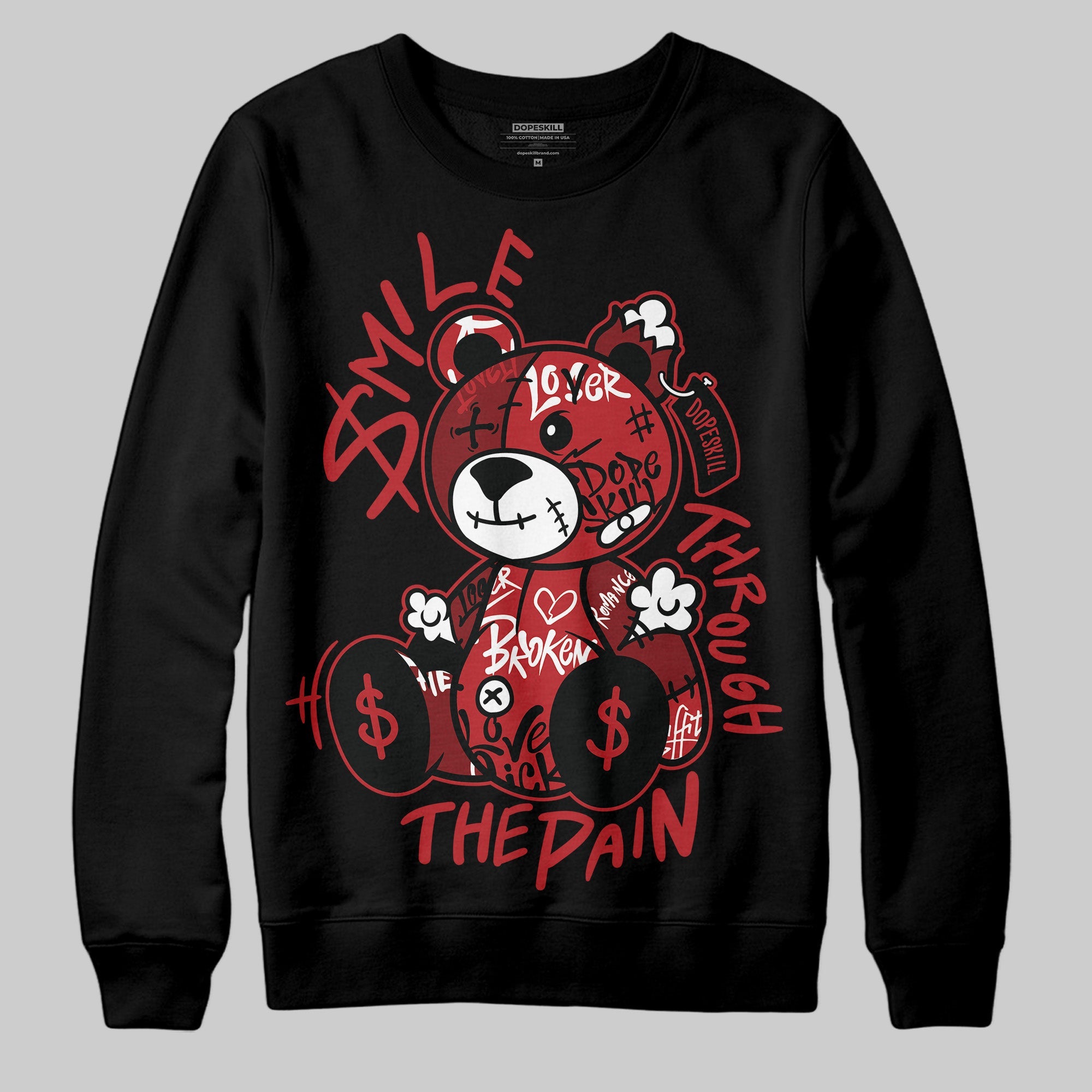 Flu Game 12s superstreetwear Sweatshirt Smile Through The Pain Graphic