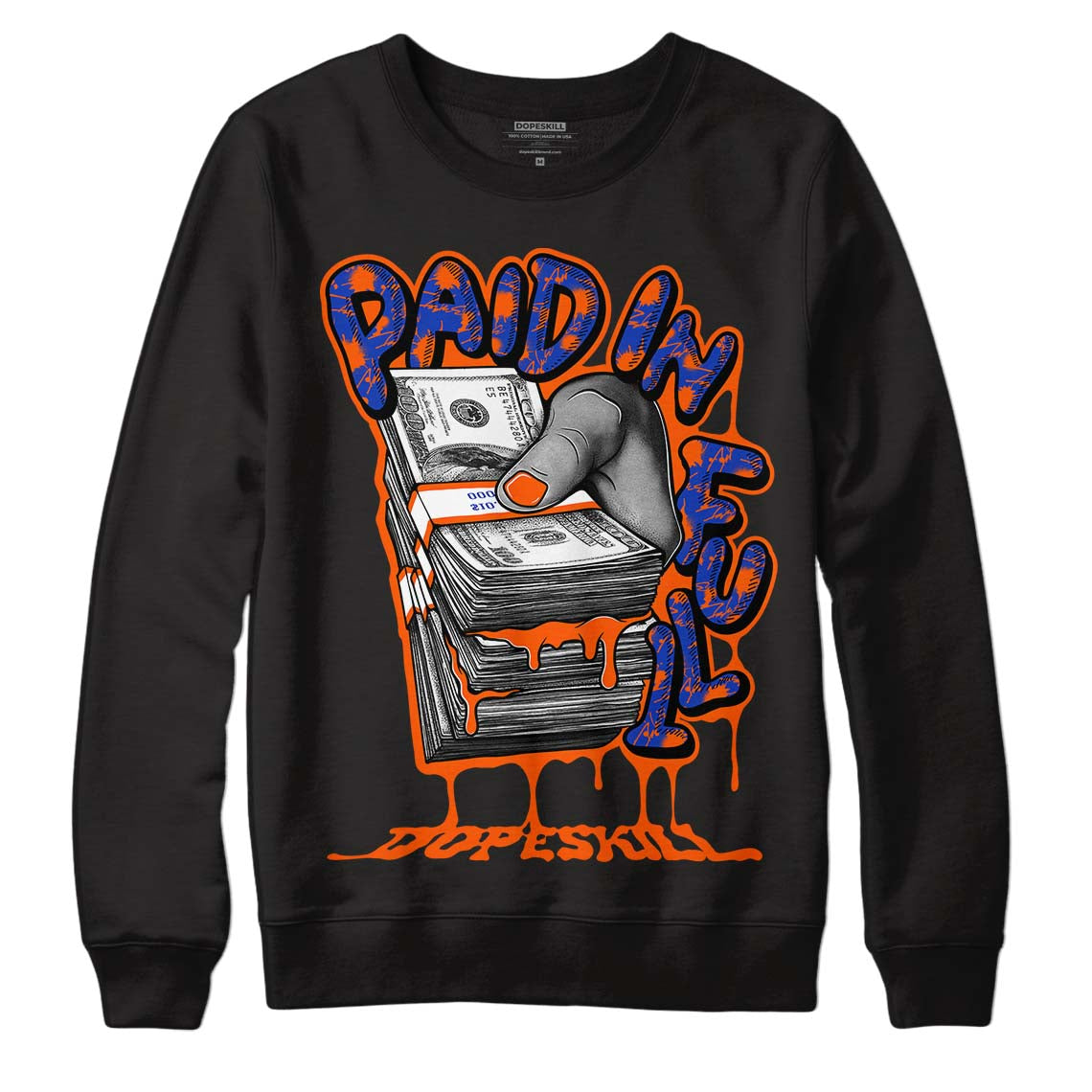 Dunk Low Futura Orange Blaze superstreetwear Sweatshirt Paid In Full Graphic
