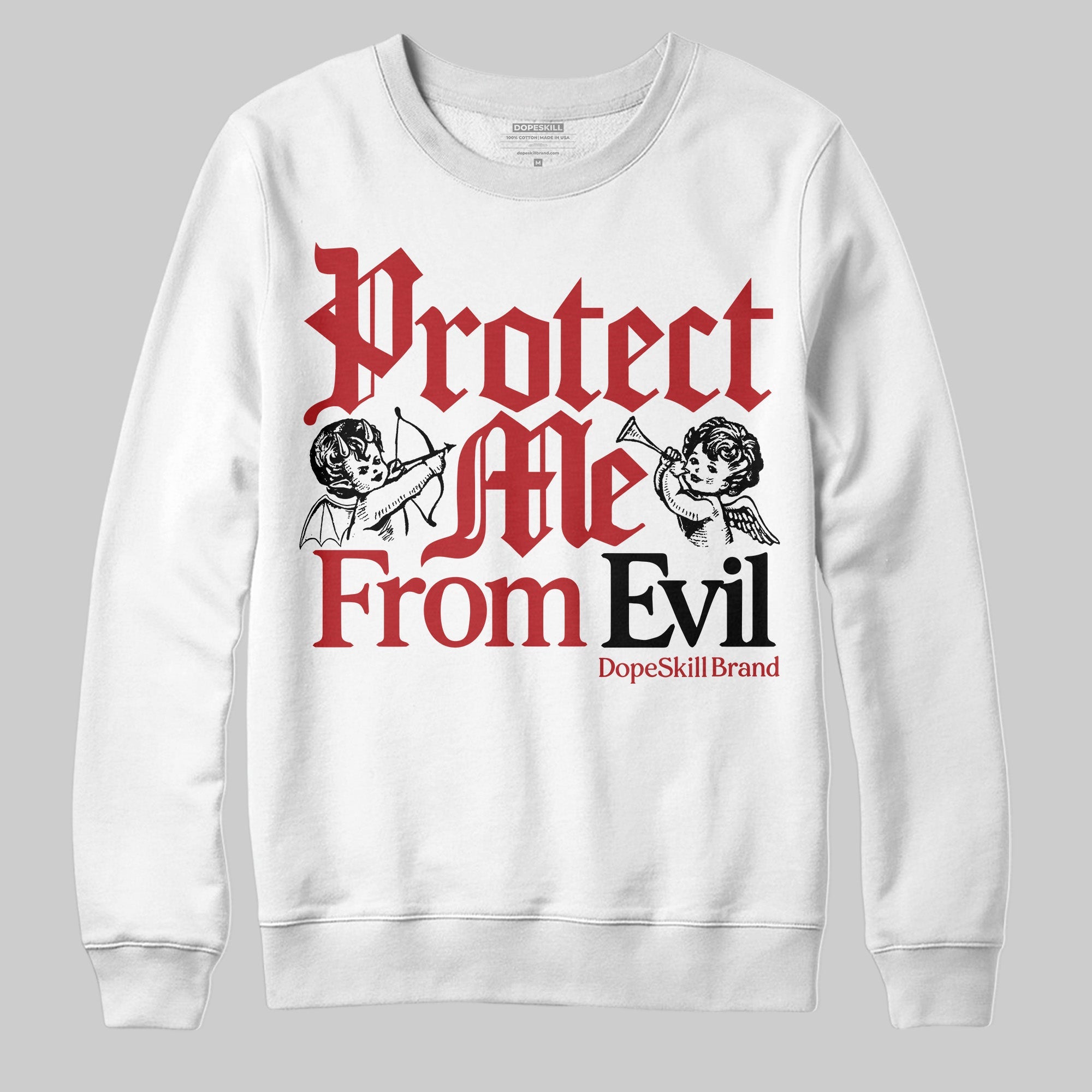 Black Toe Reimagined 1s superstreetwear Sweatshirt Protect Me From Evil Graphic